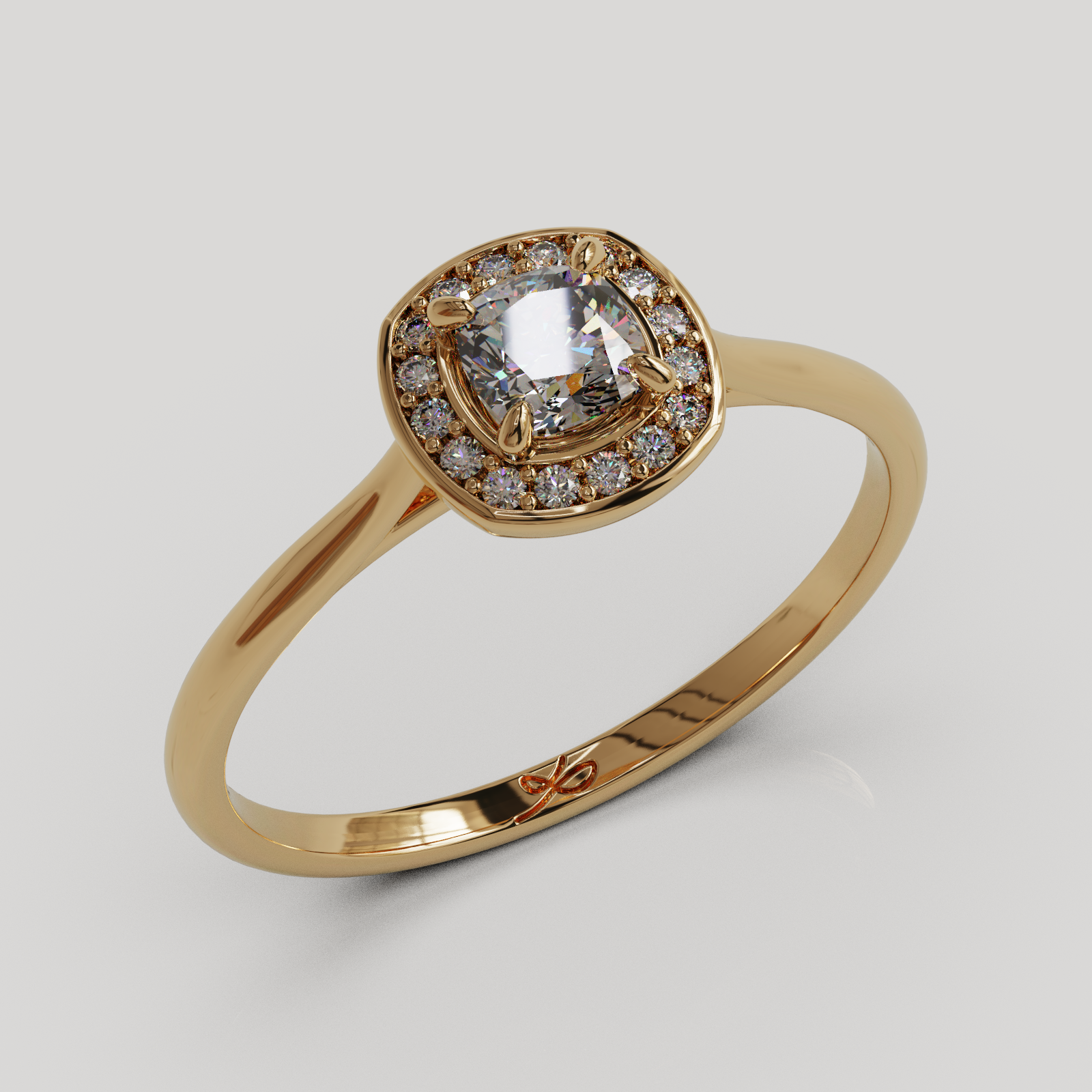 Anillo Halo Seraphin oro rosado 18K