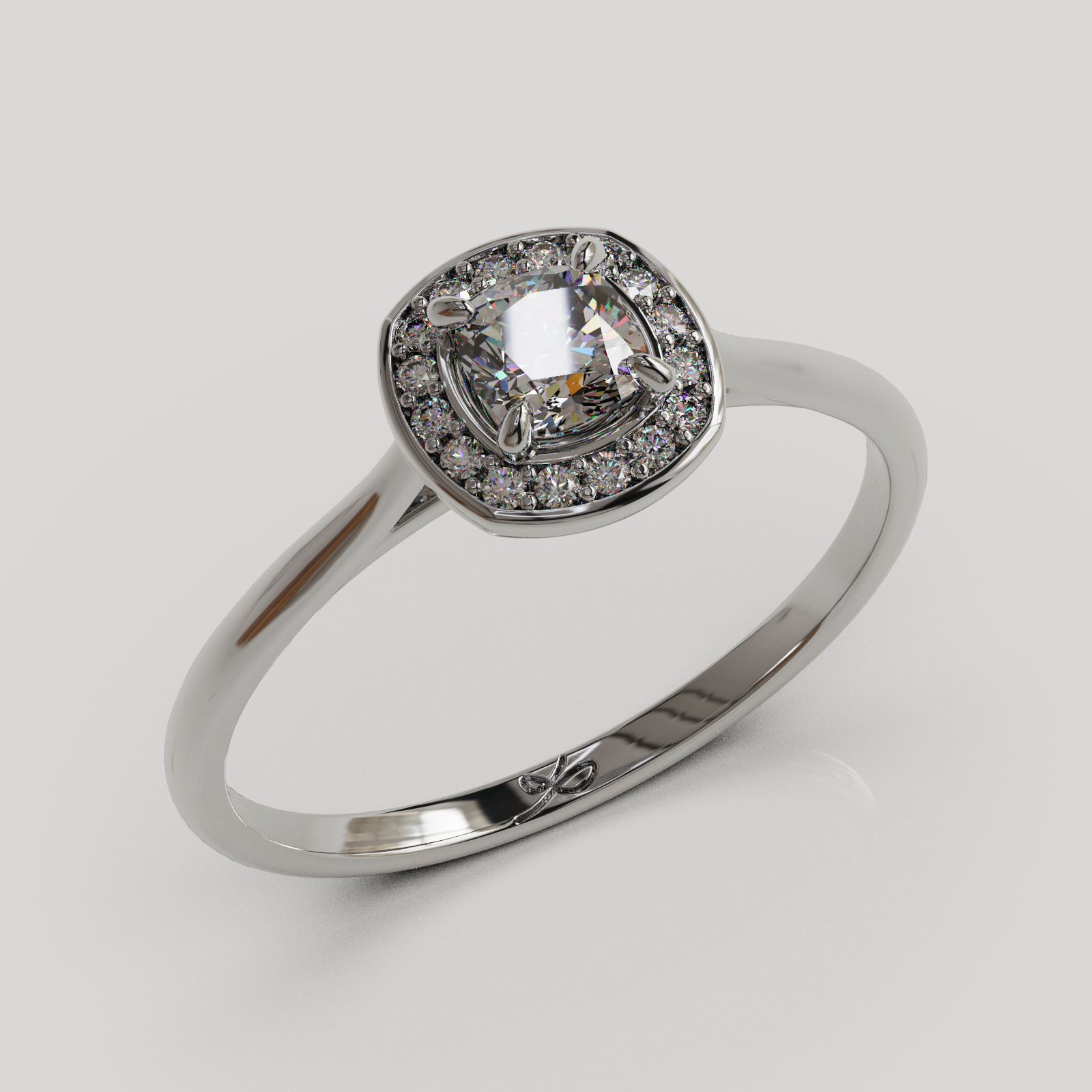 Anillo Halo Seraphin oro blanco 18K