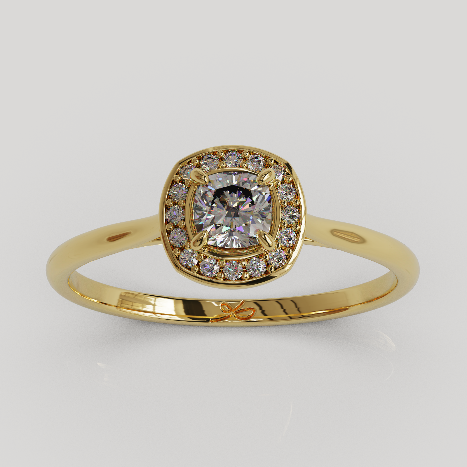 Anillo Halo Seraphin oro amarillo 18K