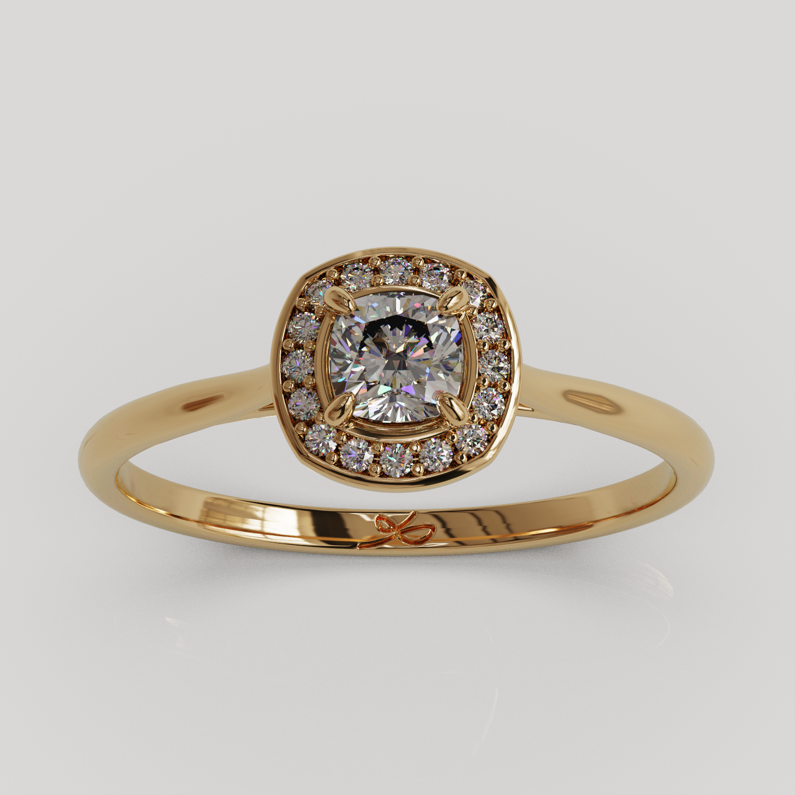 Anillo Halo Seraphin oro rosado 18K