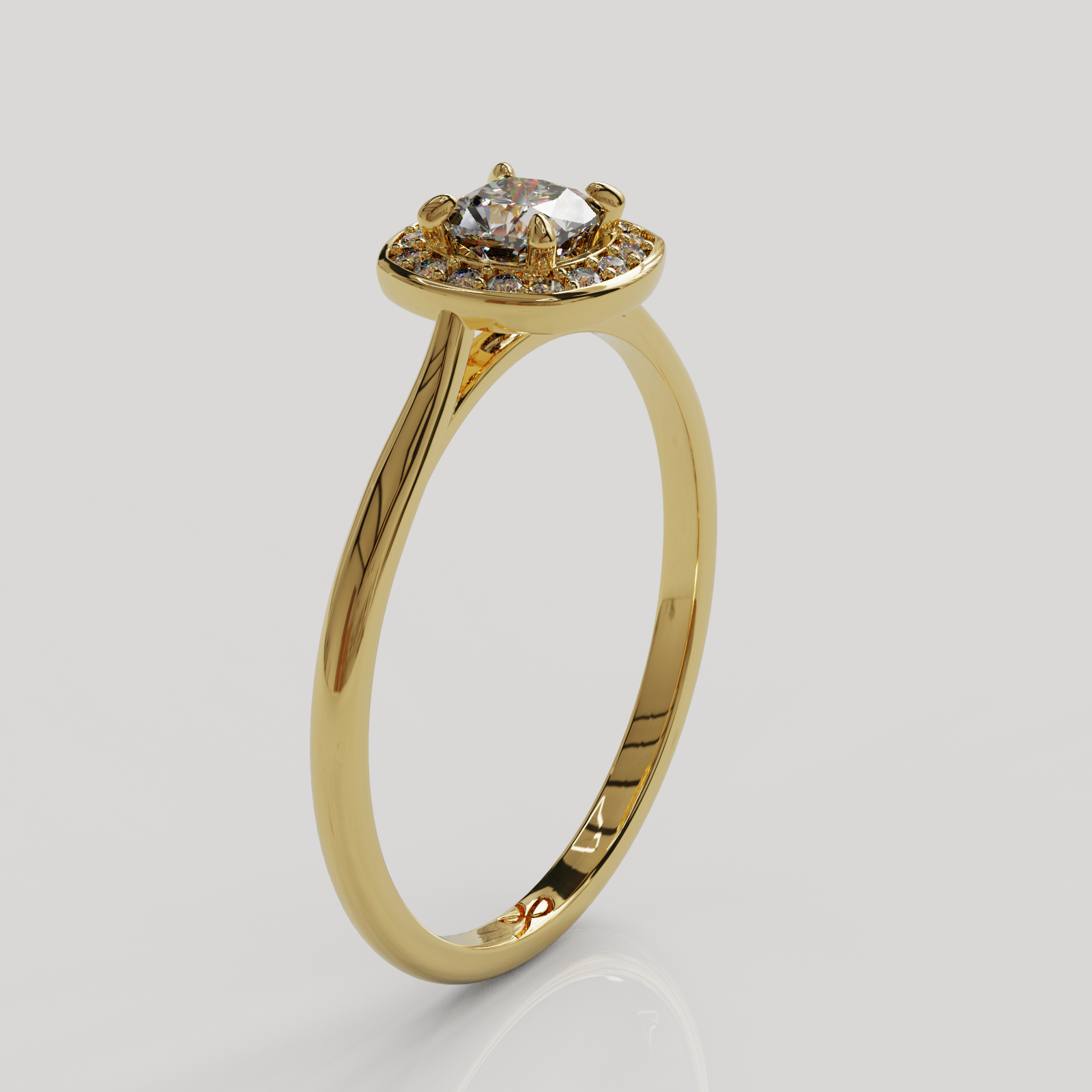 Anillo Halo Seraphin oro amarillo 18K