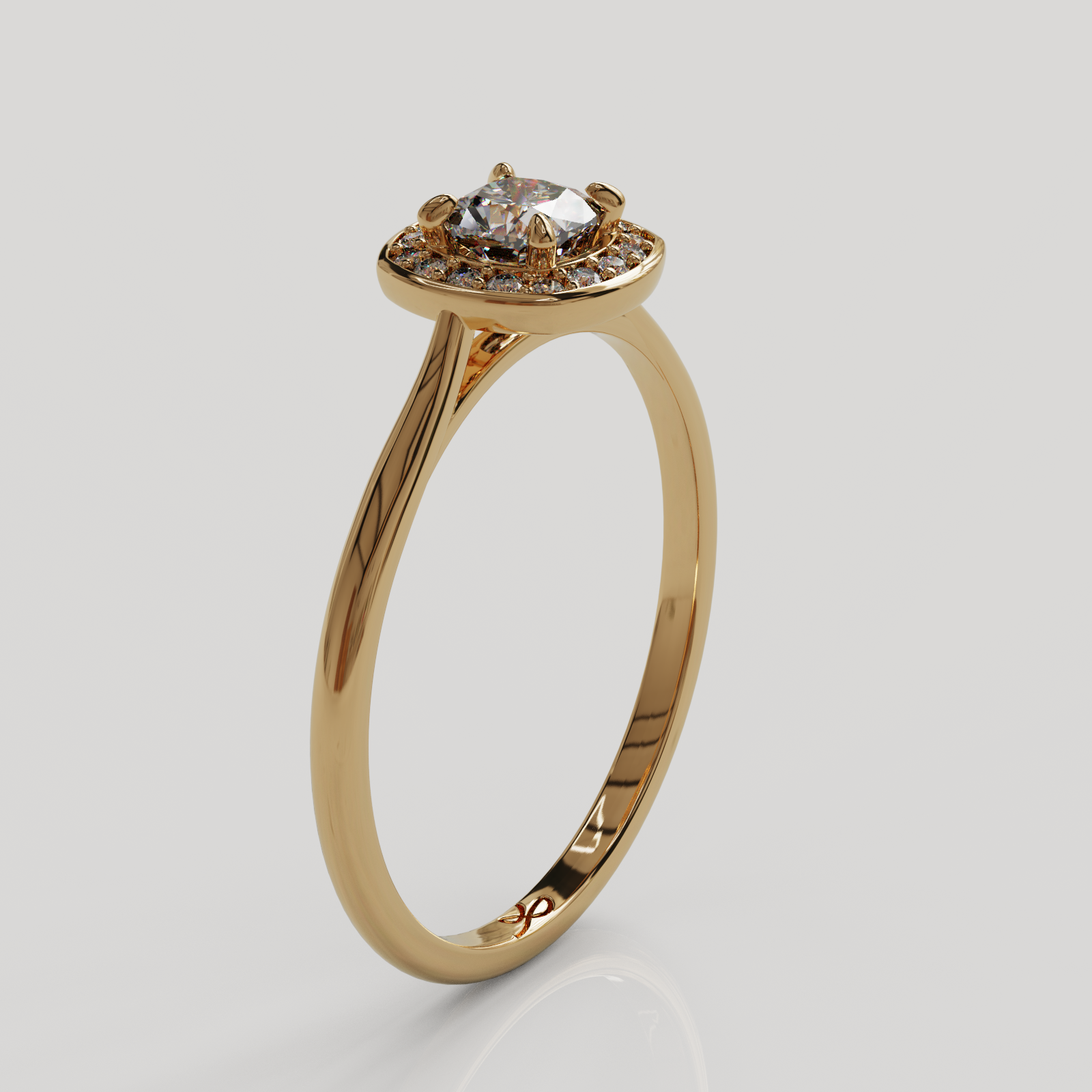 Anillo Halo Seraphin oro rosado 18K