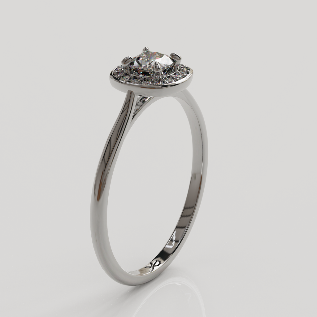 Anillo Halo Seraphin oro blanco 18K