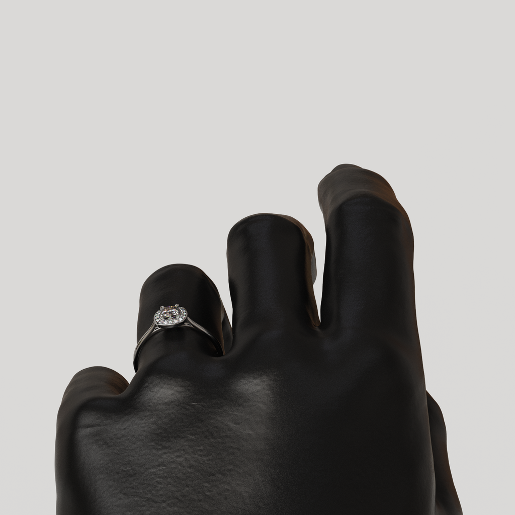 Anillo Halo Seraphin oro blanco 18K