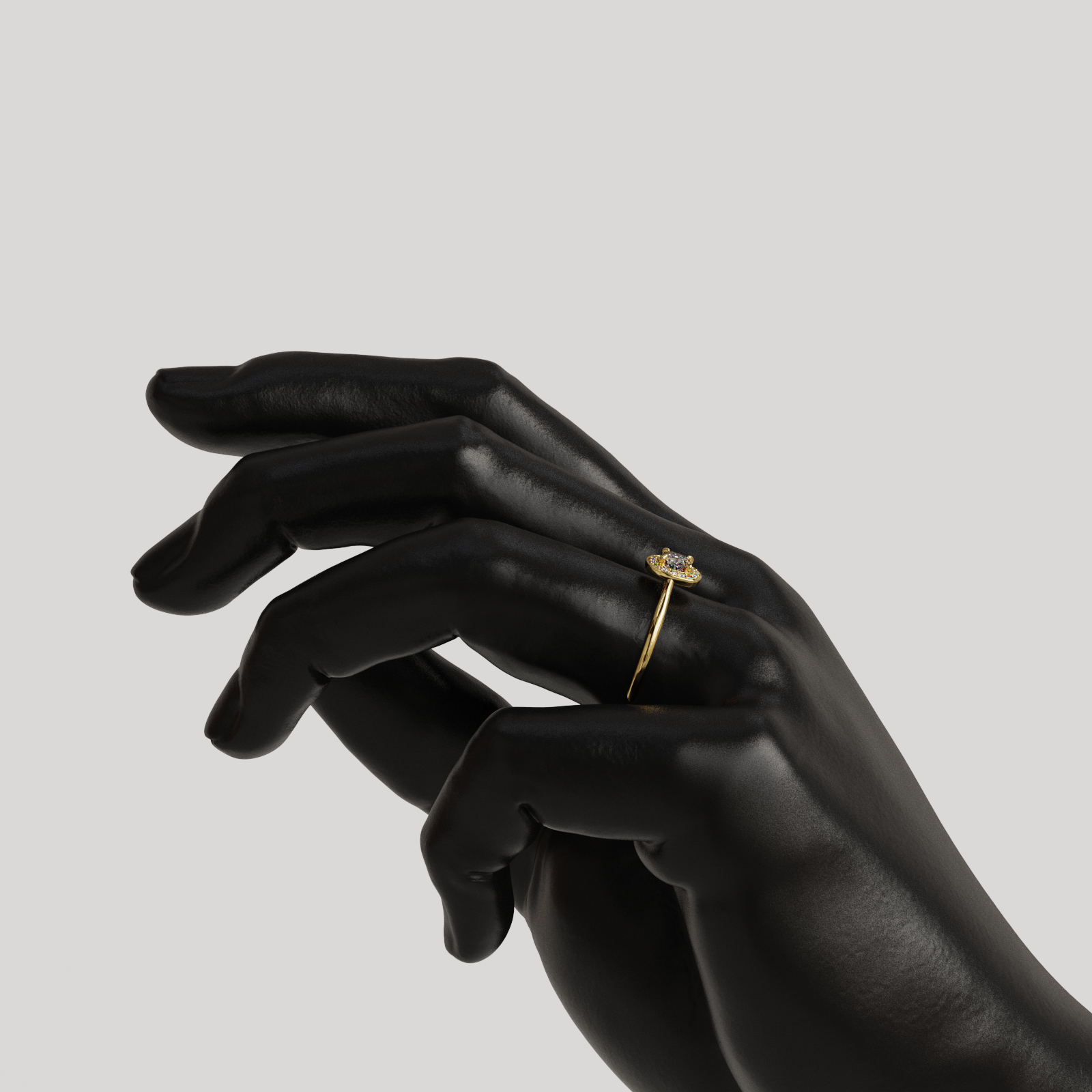 Anillo Halo Seraphin oro amarillo 18K