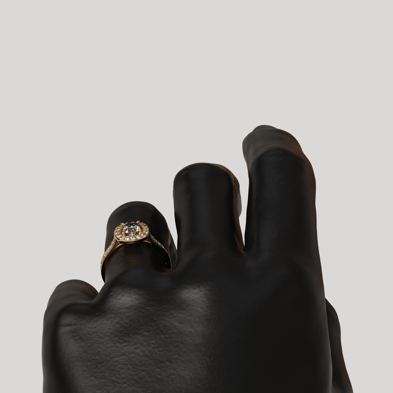 Anillo Halo Eterna oro rosado 18K