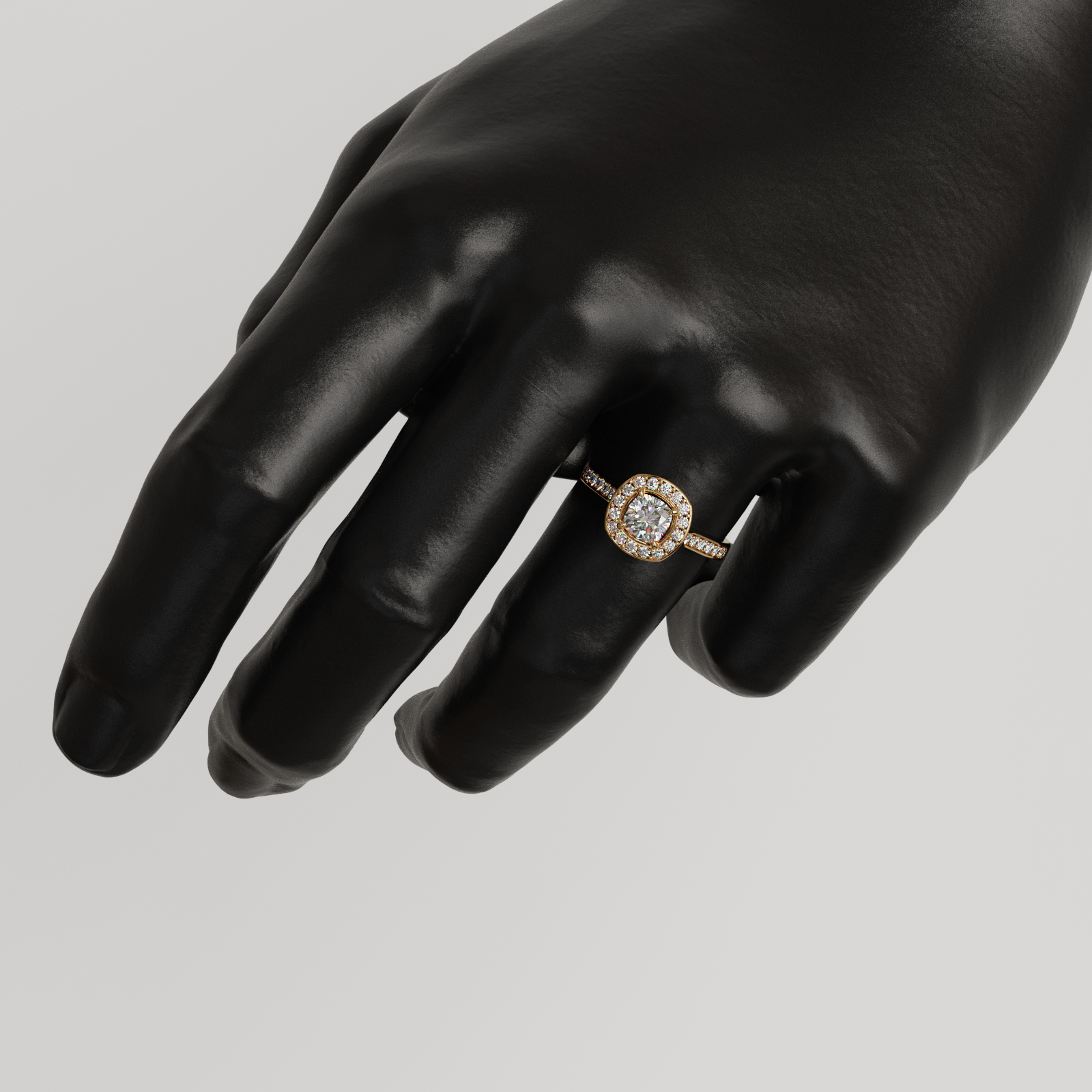 Anillo Halo Eterna oro rosado 18K