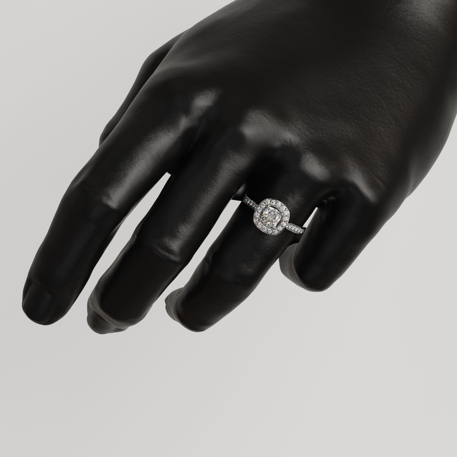 Anillo Halo Eterna oro blanco 18K