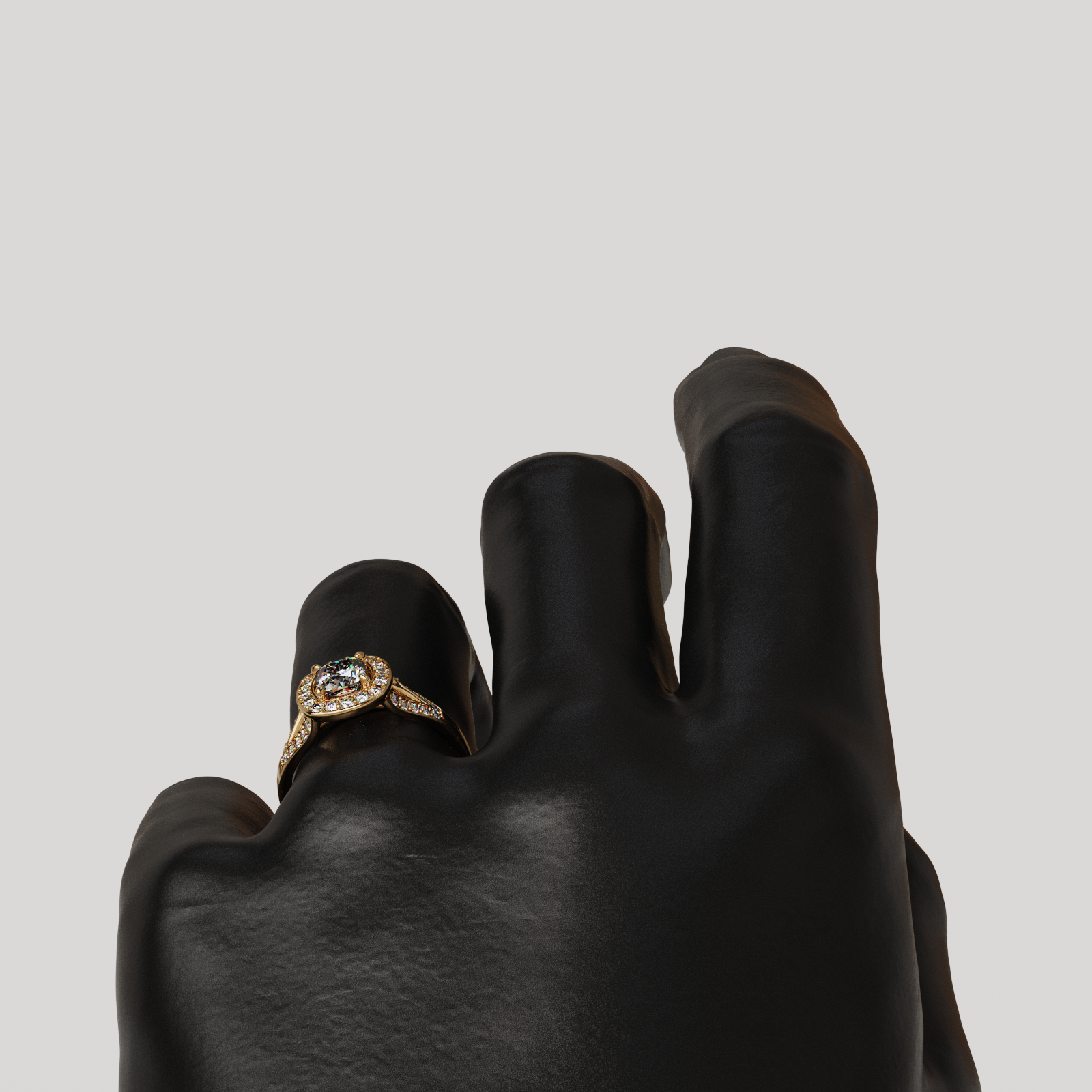 Anillo Halo Royal oro rosado 18K