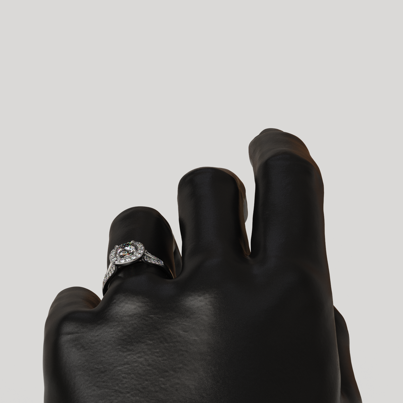 Anillo Halo Royal oro blanco 18K