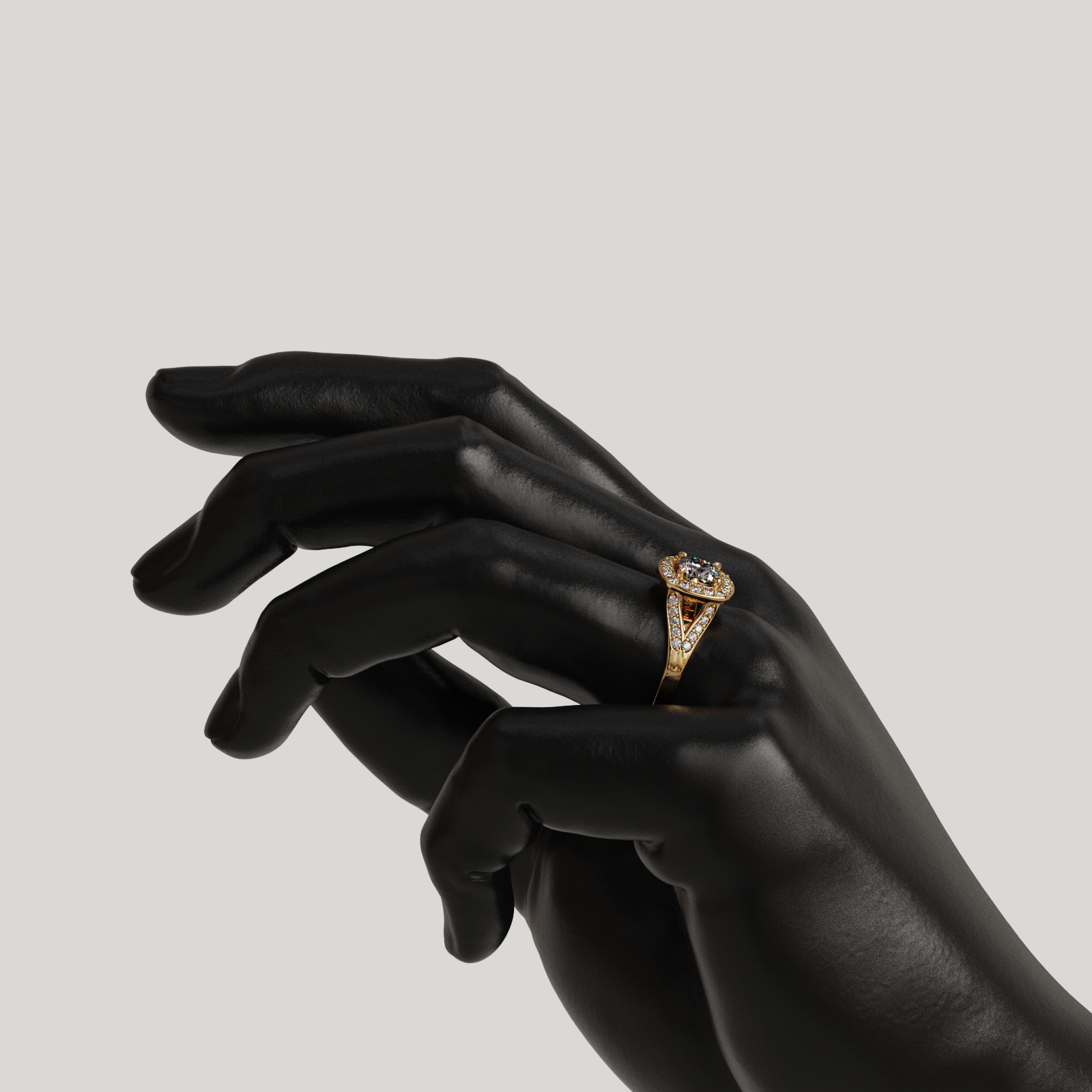 Anillo Halo Royal oro rosado 18K