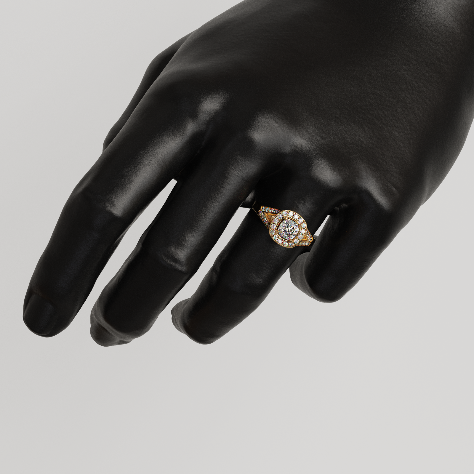 Anillo Halo Royal oro rosado 18K