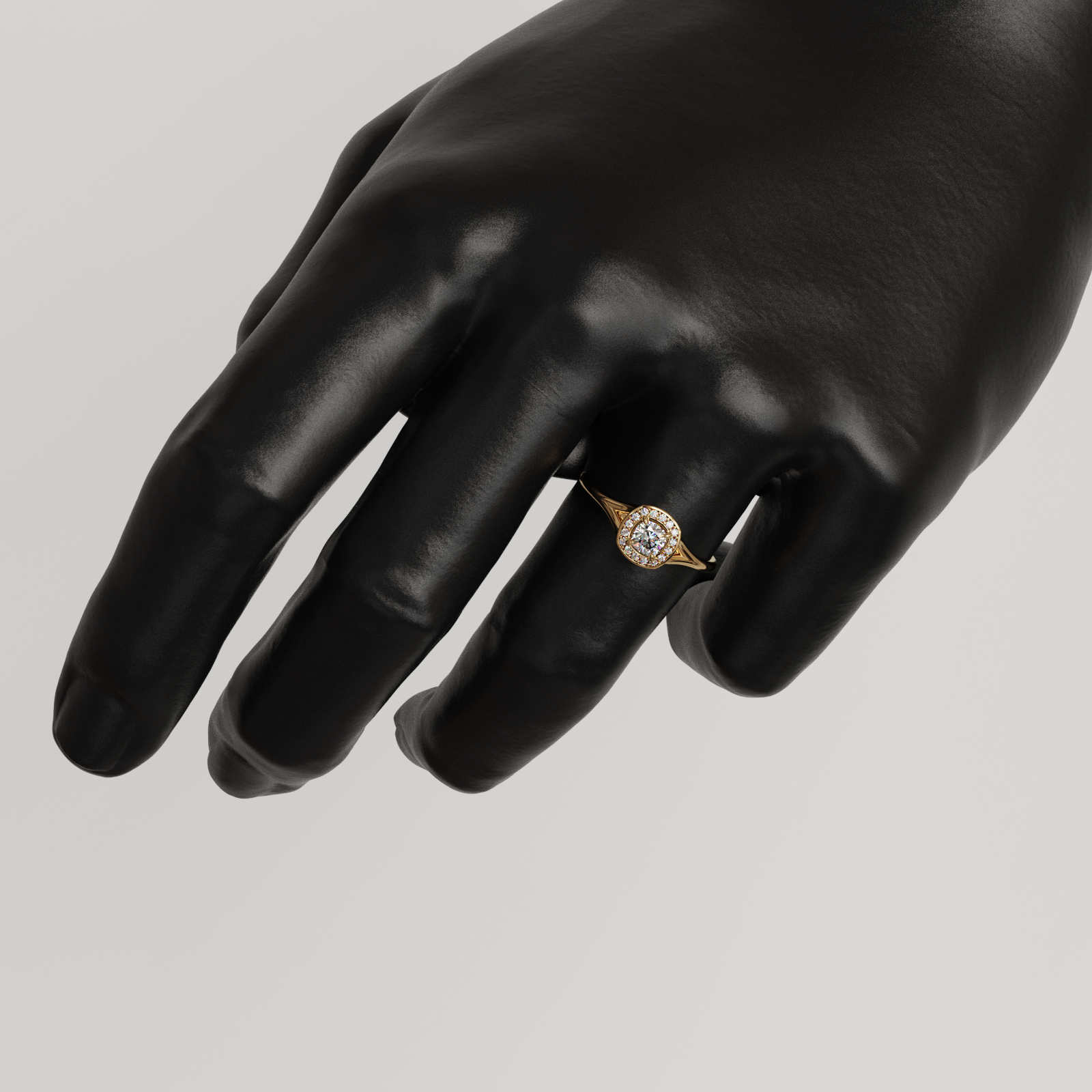 Anillo Halo Majestic oro rosado 18K