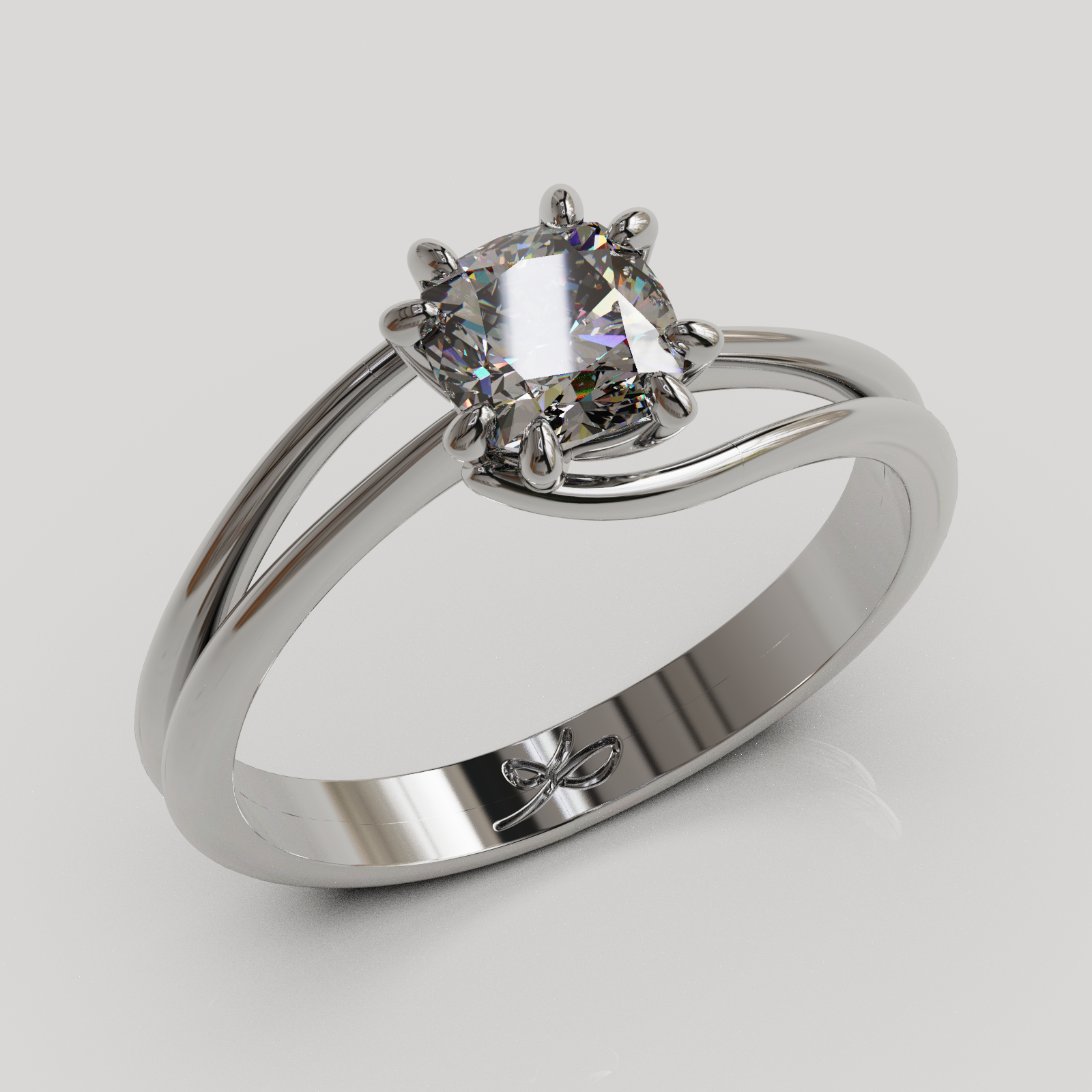 PERSONALIZABLE Anillo Solitario Rosa