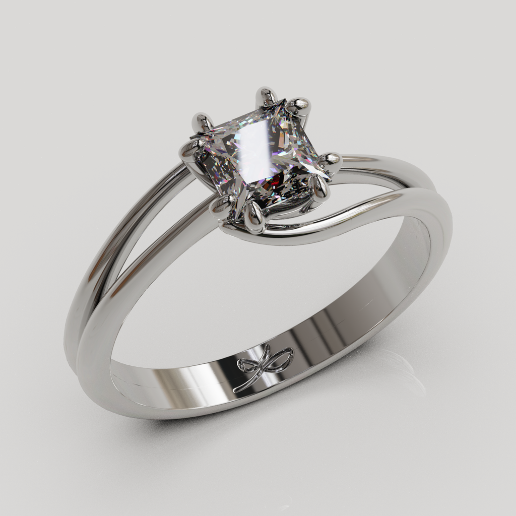 PERSONALIZABLE Anillo Solitario Rosa