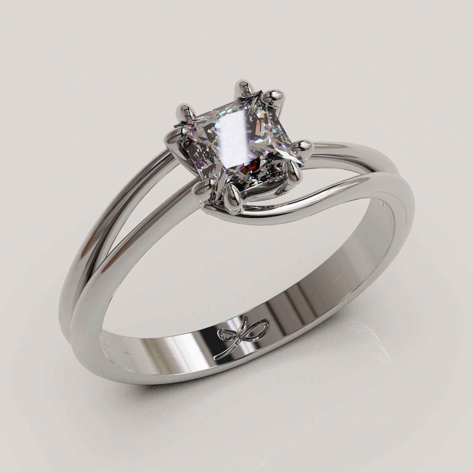 PERSONALIZABLE Anillo Solitario Rosa