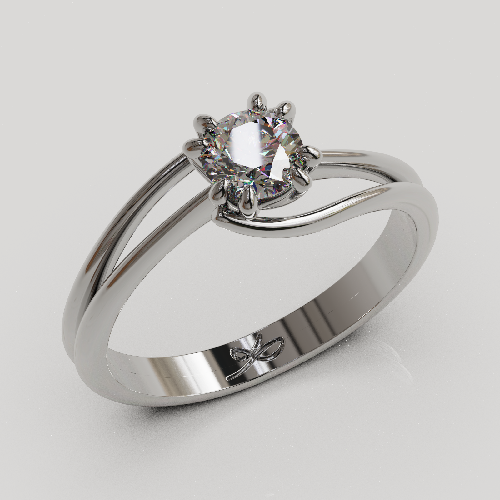 PERSONALIZABLE Anillo Solitario Rosa