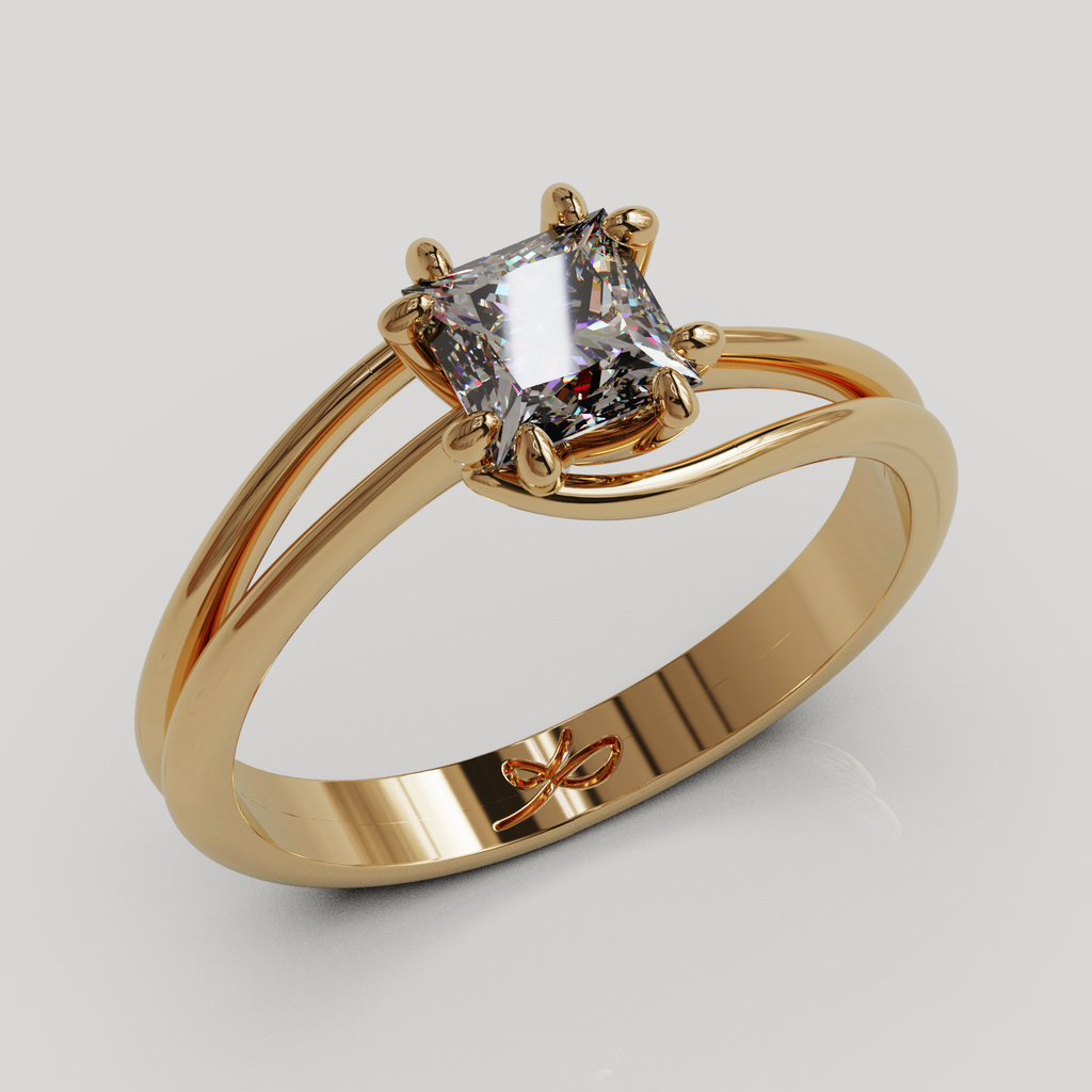 PERSONALIZABLE Anillo Solitario Rosa