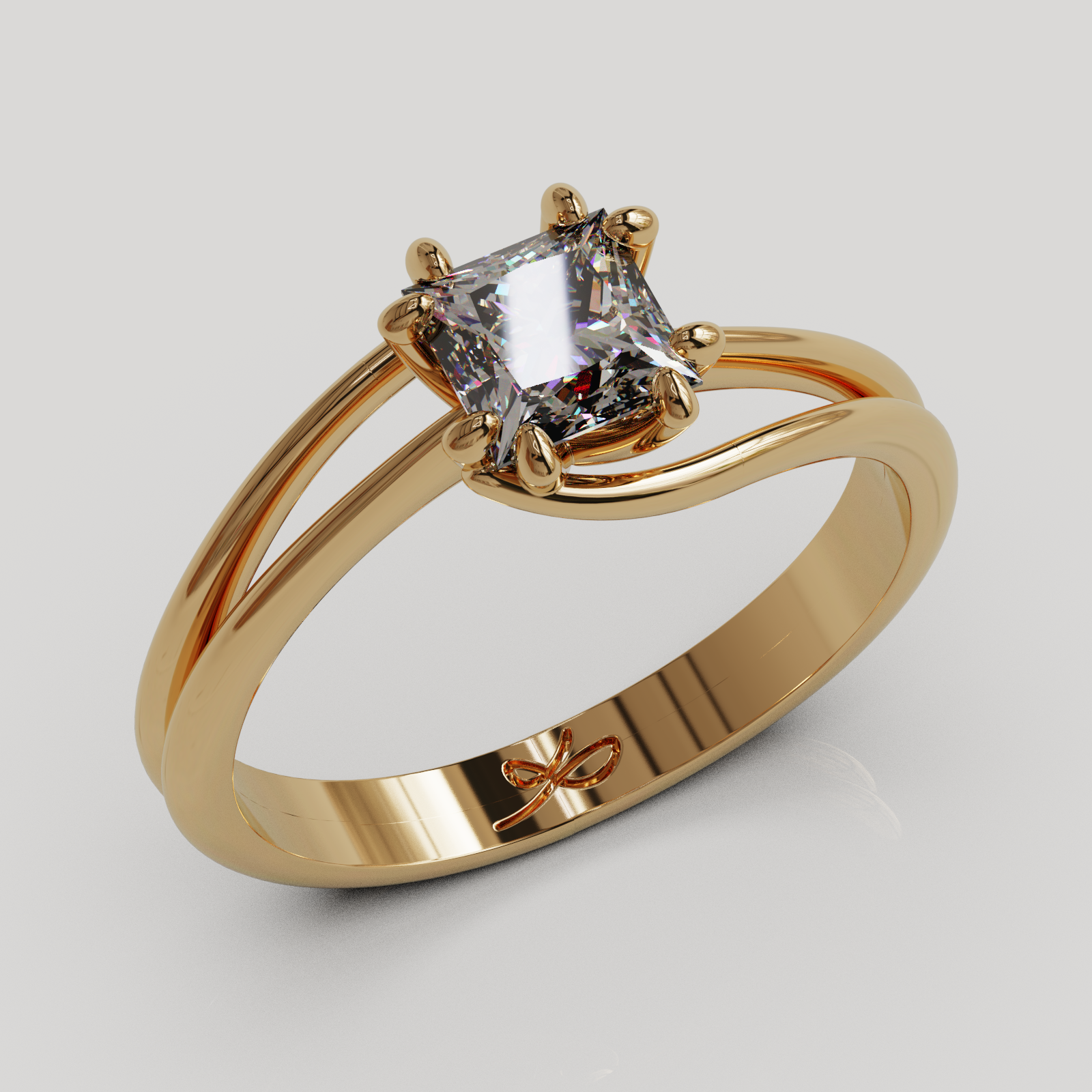 PERSONALIZABLE Anillo Solitario Rosa