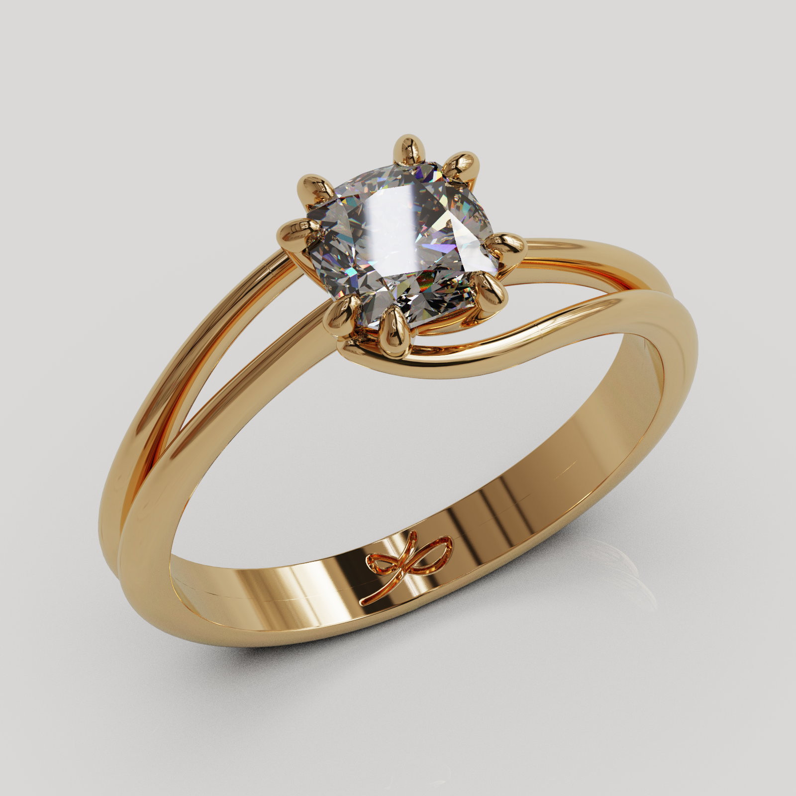 PERSONALIZABLE Anillo Solitario Rosa