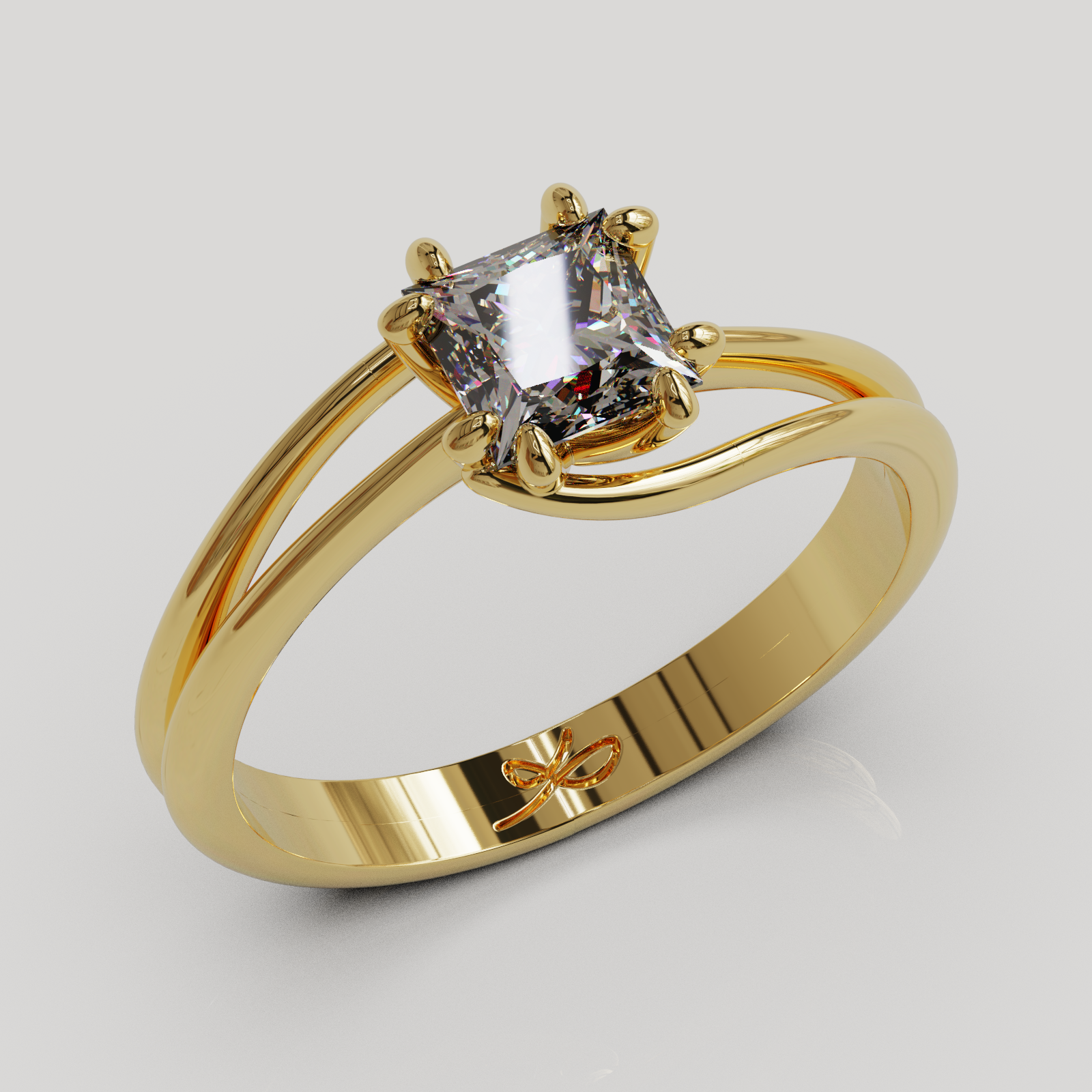 PERSONALIZABLE Anillo Solitario Rosa