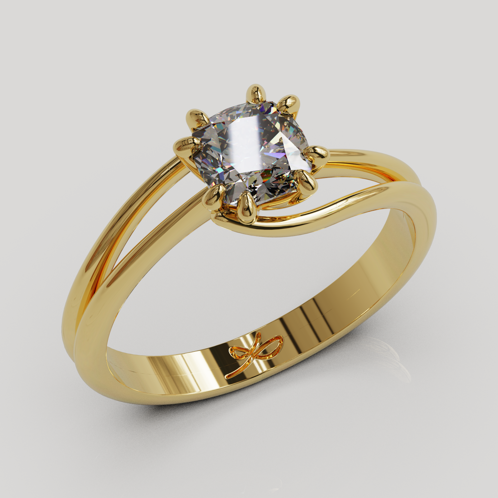 PERSONALIZABLE Anillo Solitario Rosa