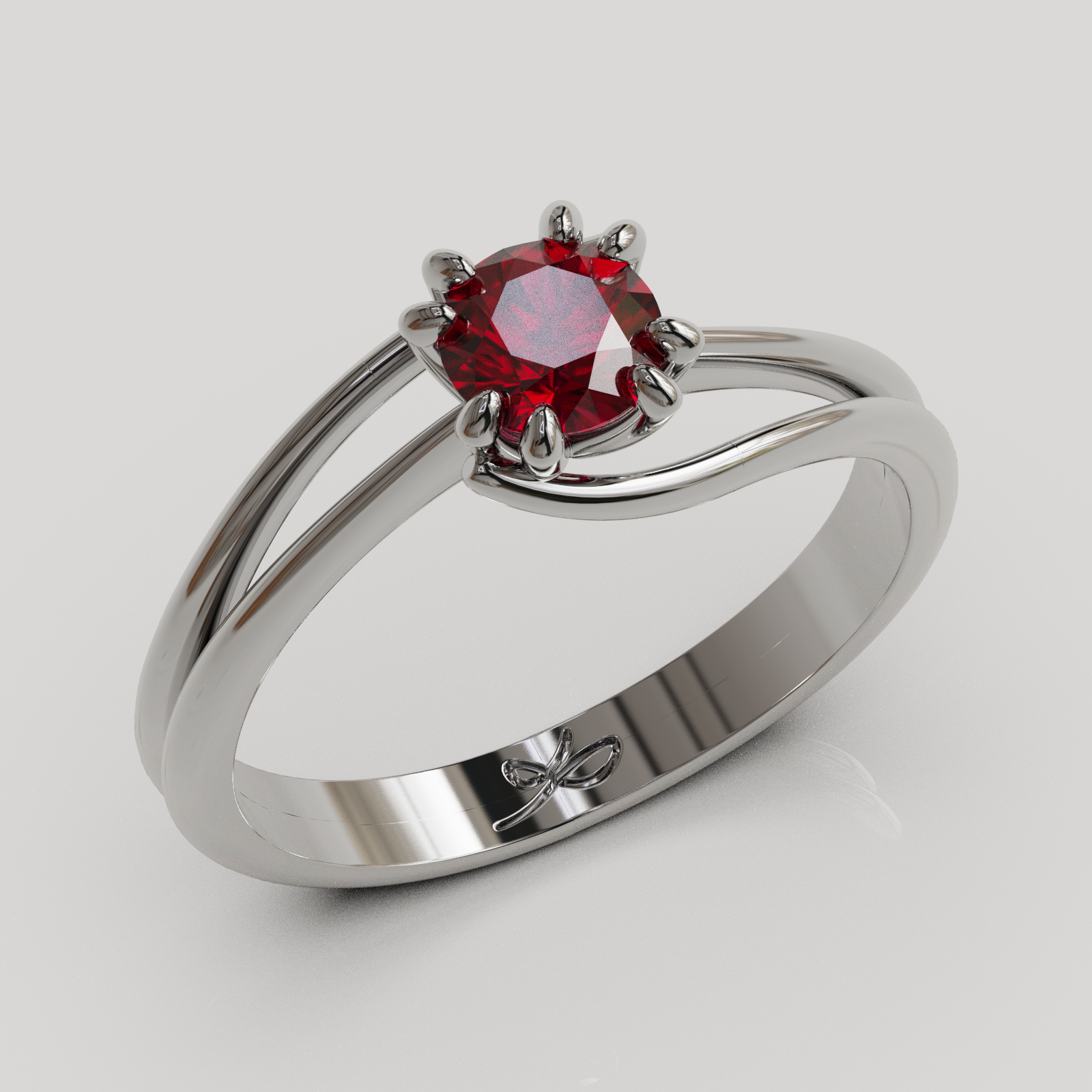 PERSONALIZABLE Anillo Solitario Rosa