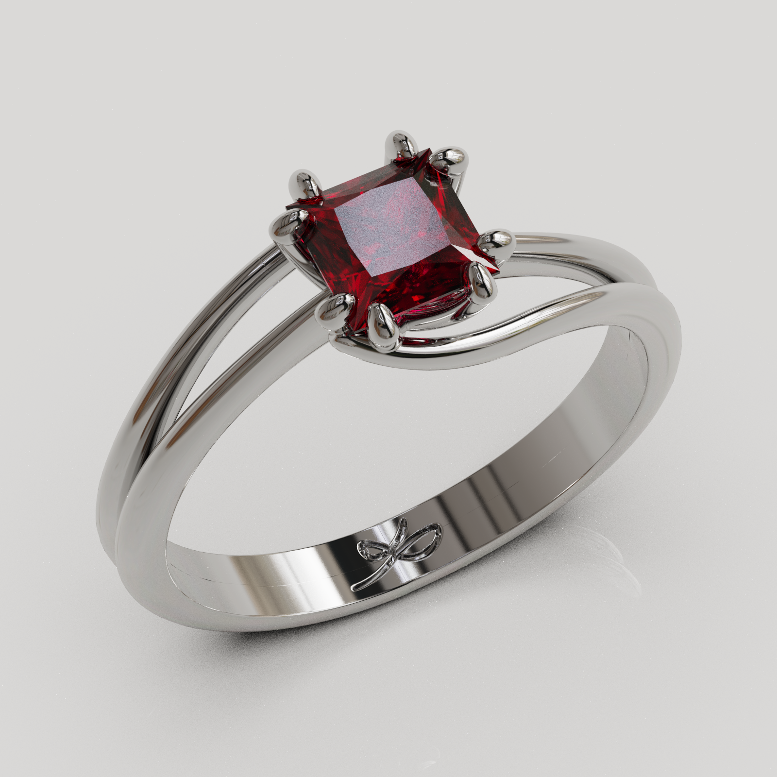 PERSONALIZABLE Anillo Solitario Rosa