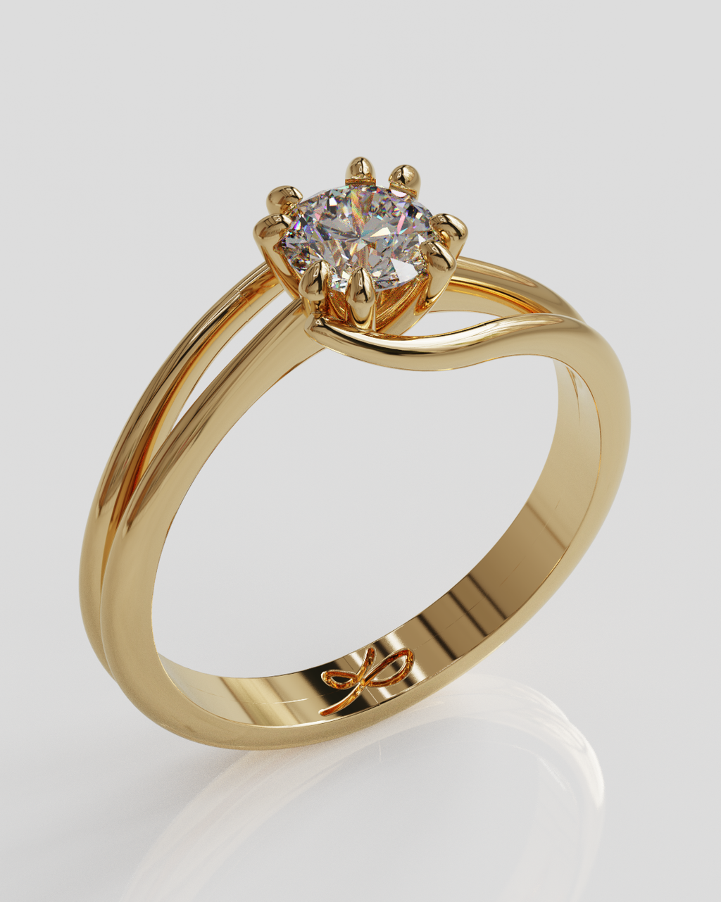 Anillo Solitario Rosa oro rosa 18K