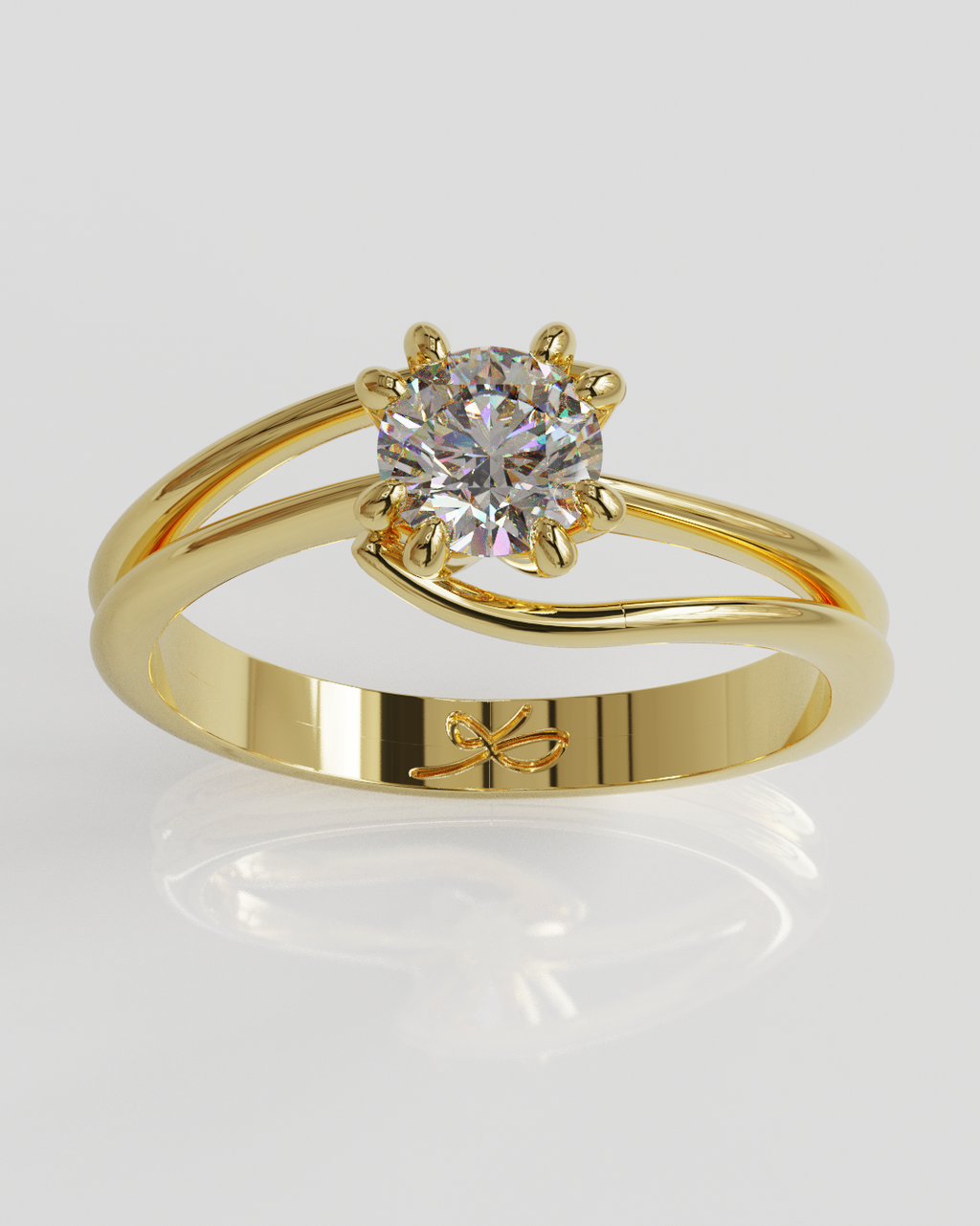 Anillo Solitario Rosa oro 18K