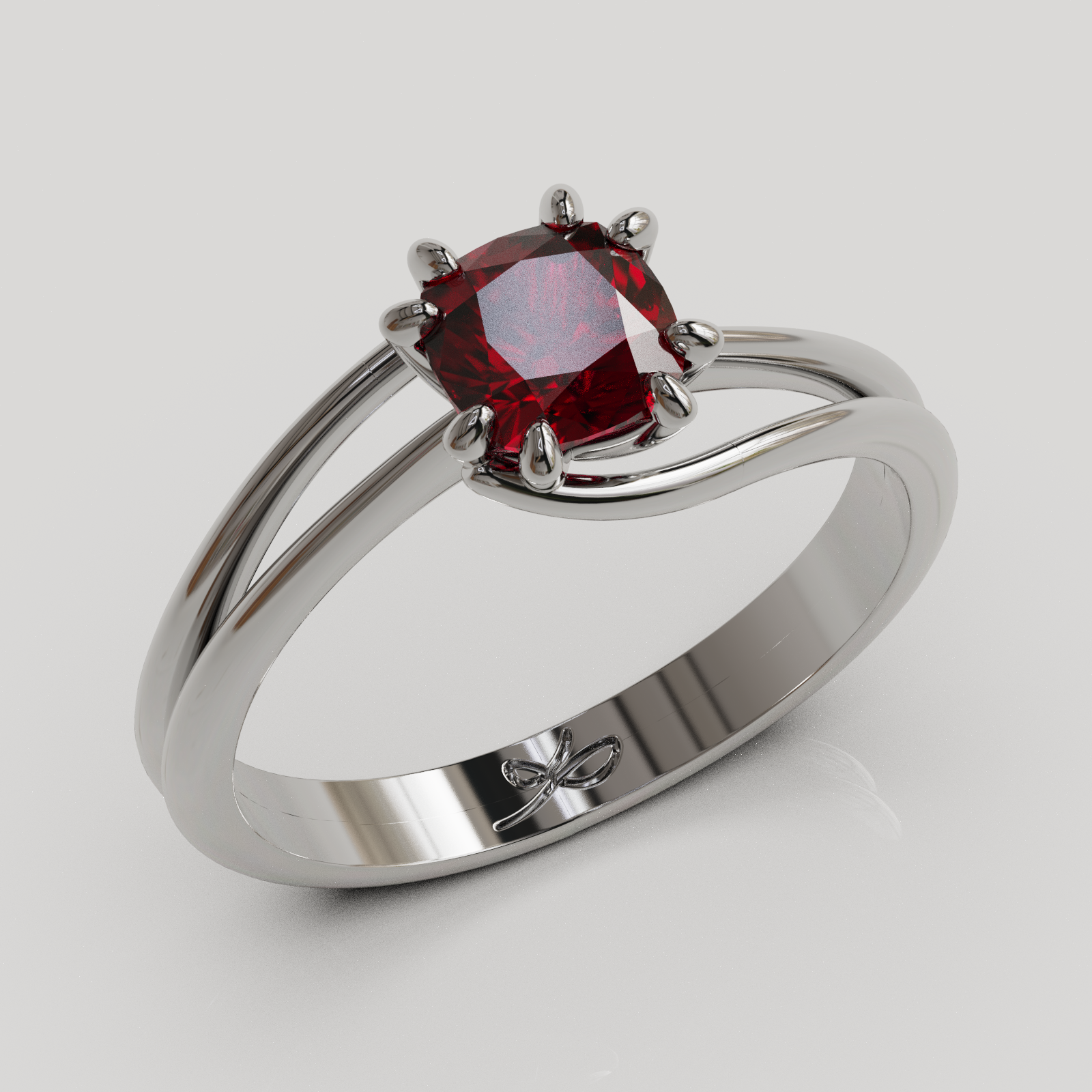 PERSONALIZABLE Anillo Solitario Rosa