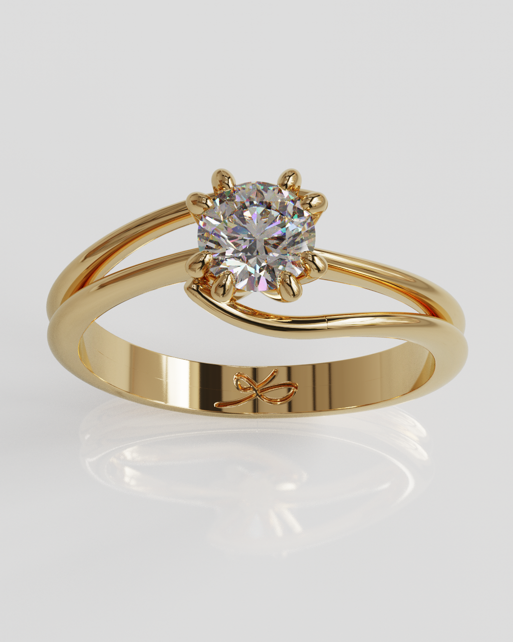 Anillo Solitario Rosa oro rosa 18K
