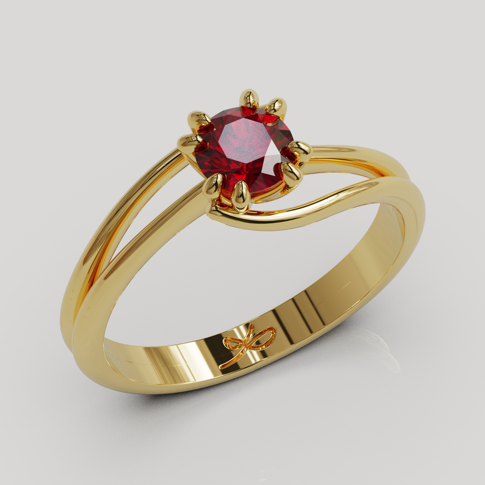 PERSONALIZABLE Anillo Solitario Rosa