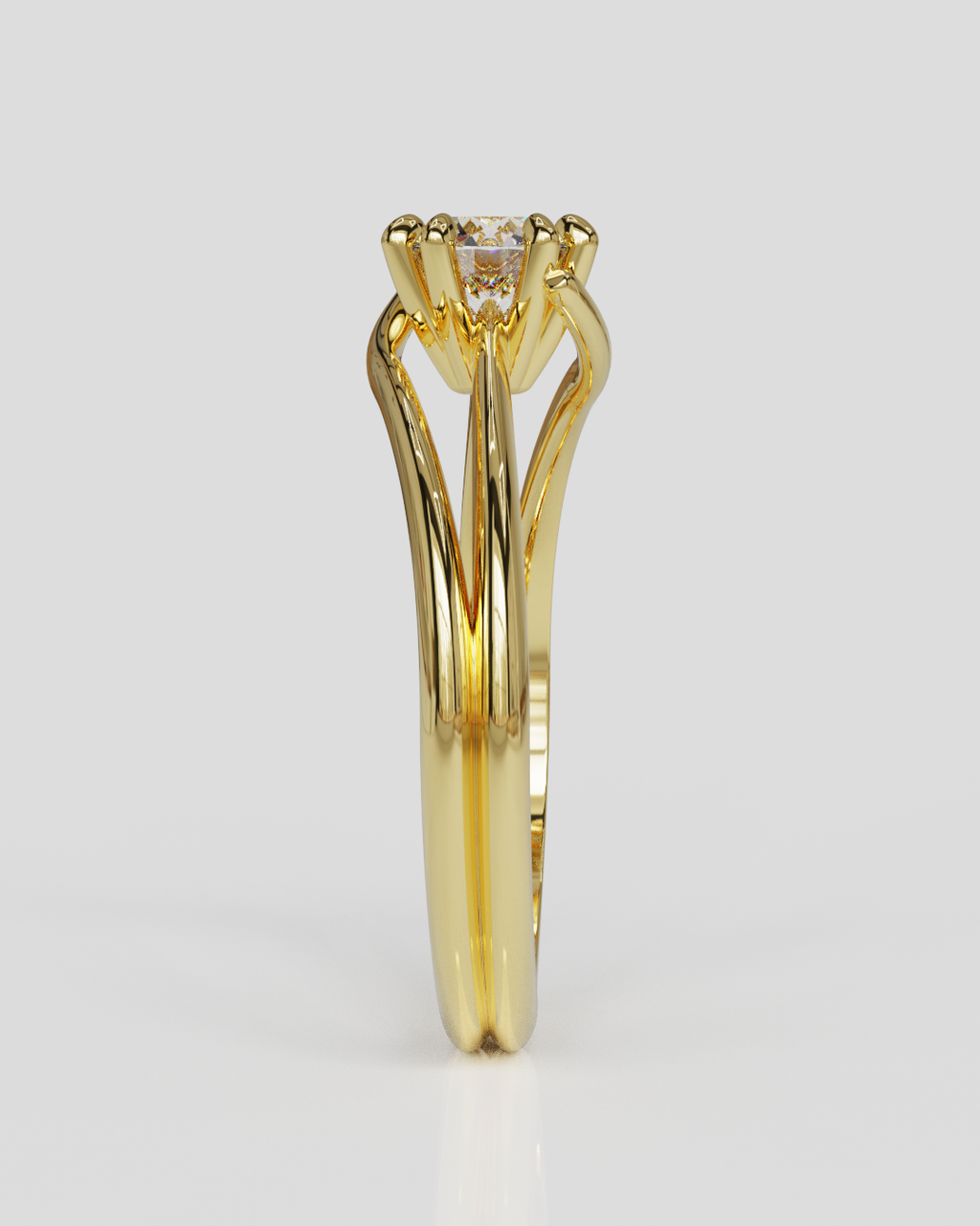 Anillo Solitario Rosa oro 18K