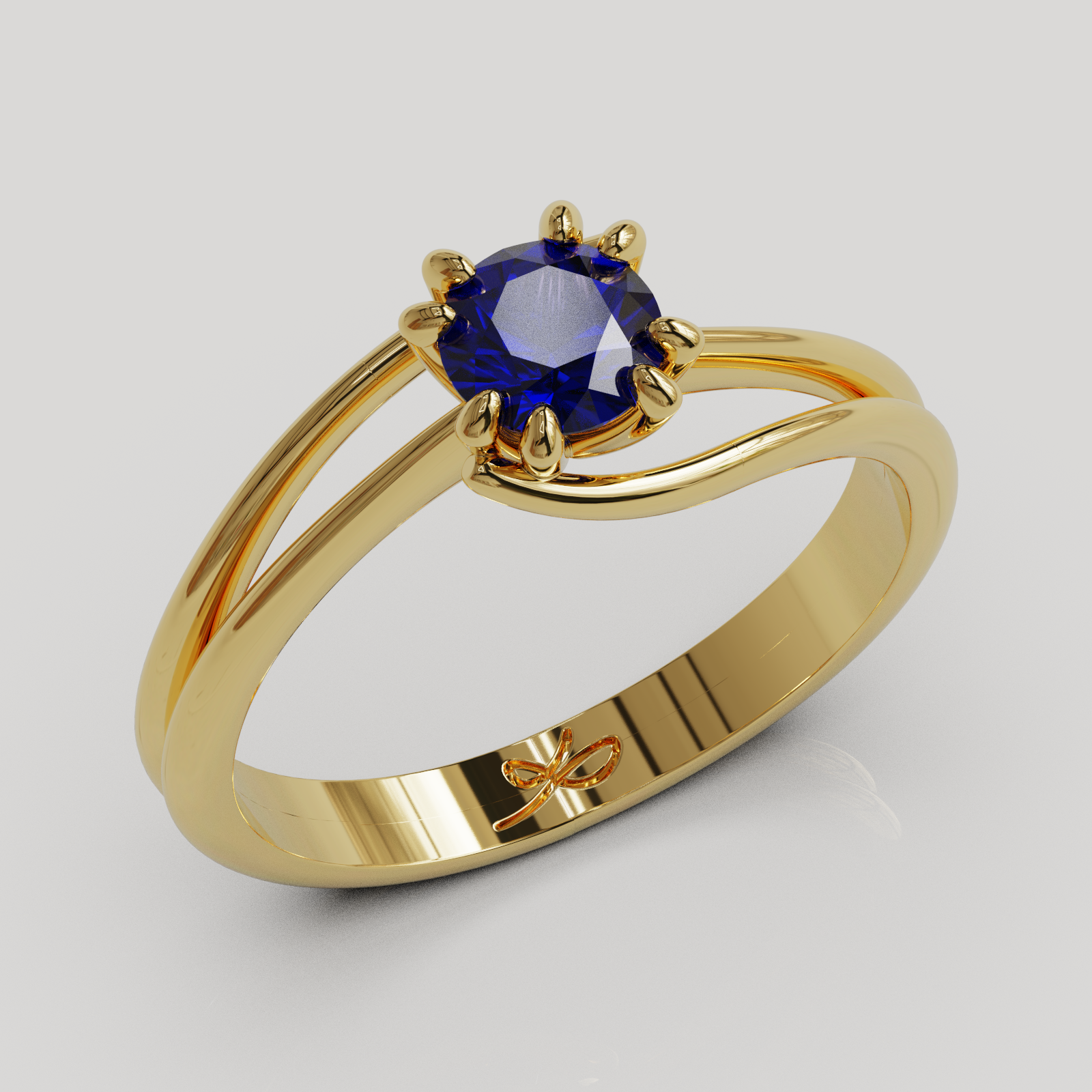 PERSONALIZABLE Anillo Solitario Rosa