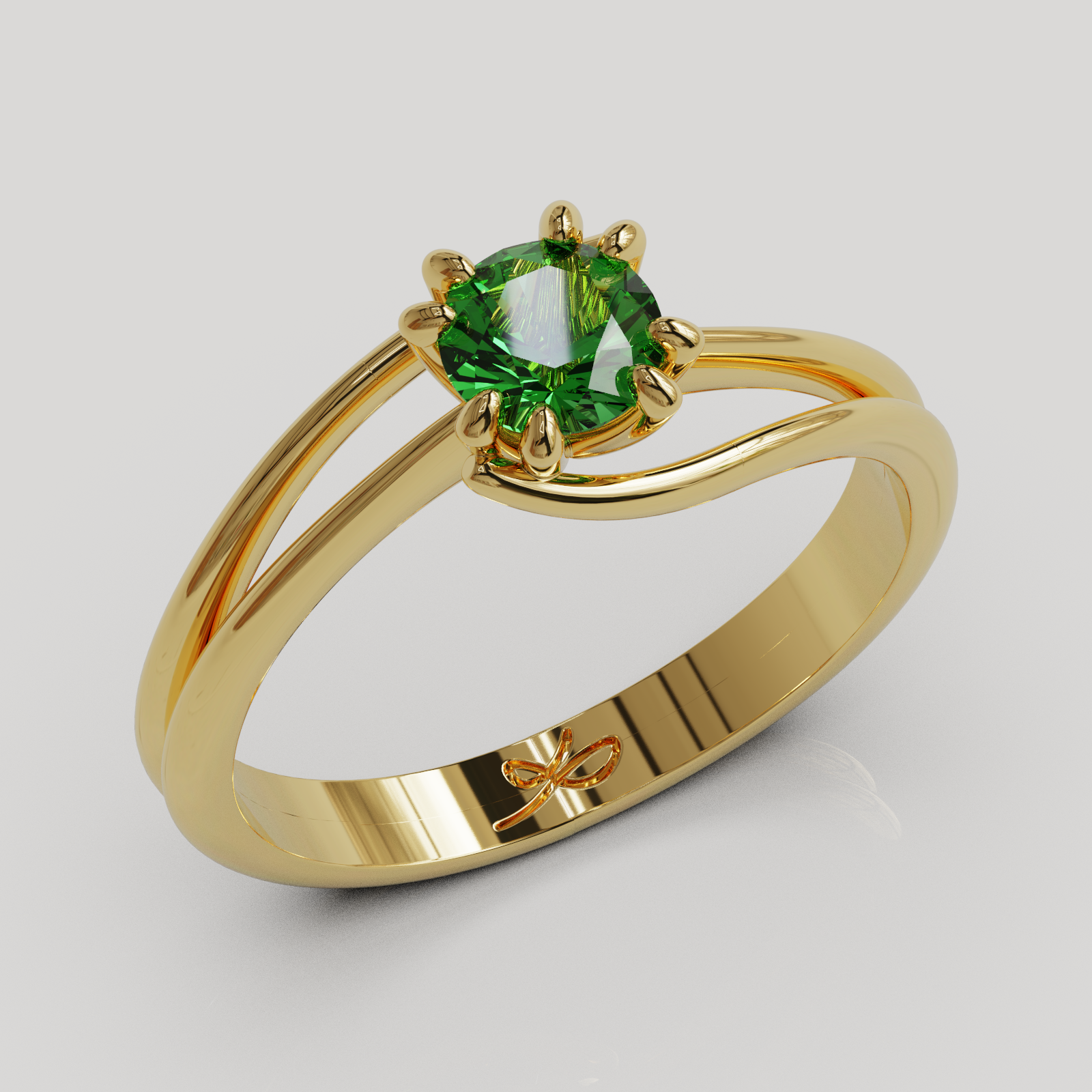 PERSONALIZABLE Anillo Solitario Rosa