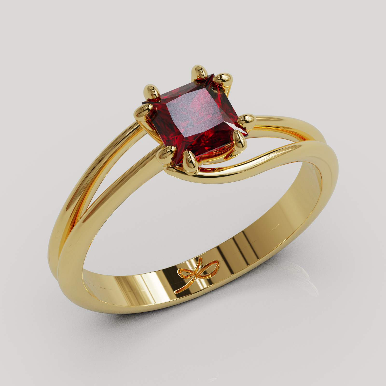 PERSONALIZABLE Anillo Solitario Rosa