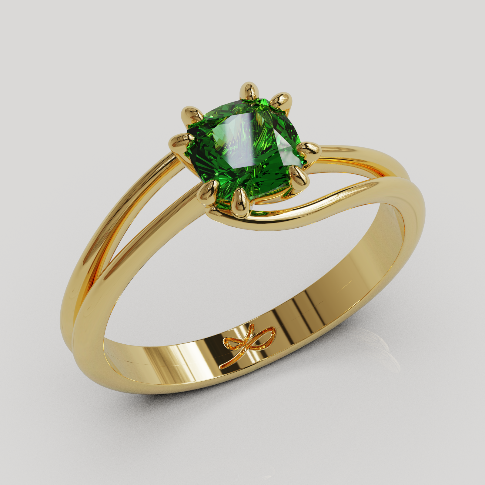 PERSONALIZABLE Anillo Solitario Rosa