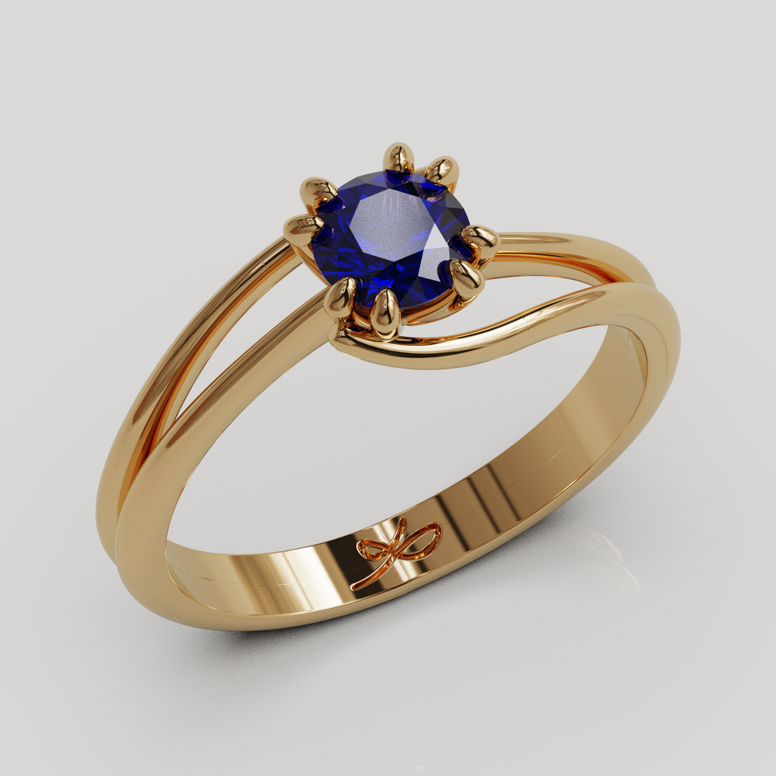 PERSONALIZABLE Anillo Solitario Rosa