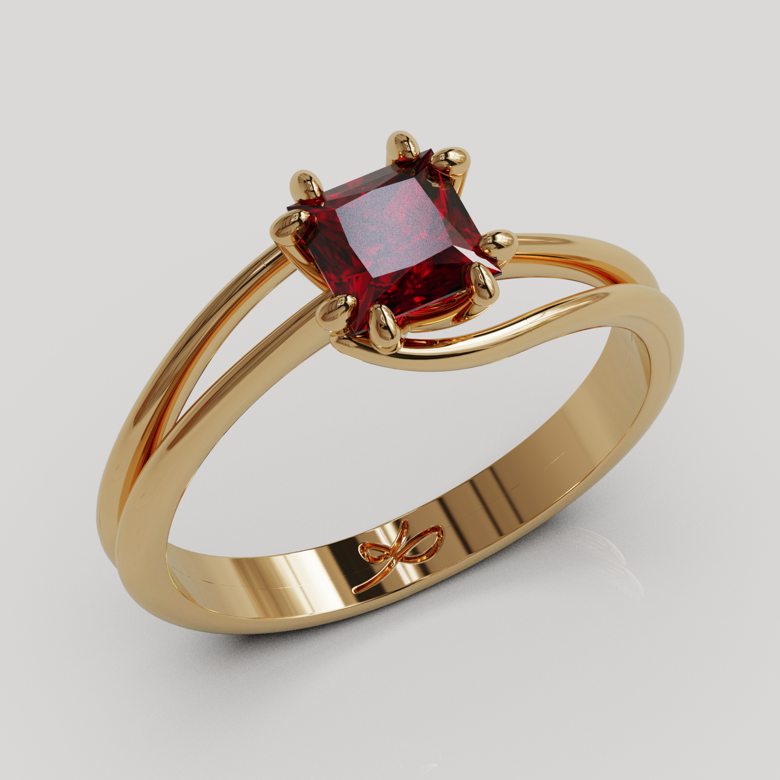 PERSONALIZABLE Anillo Solitario Rosa