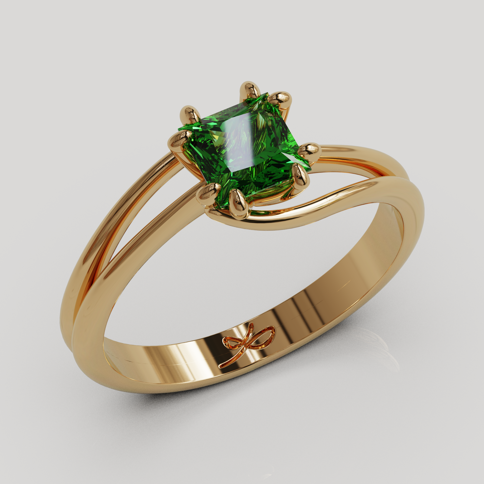 PERSONALIZABLE Anillo Solitario Rosa