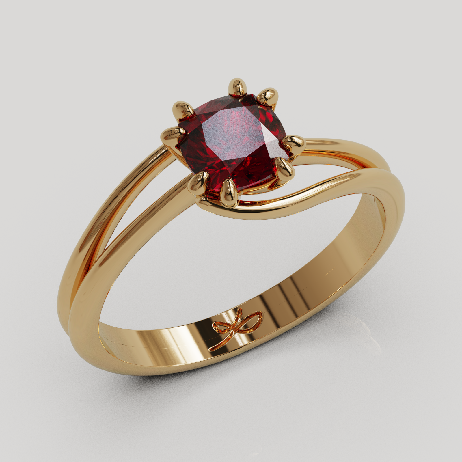 PERSONALIZABLE Anillo Solitario Rosa