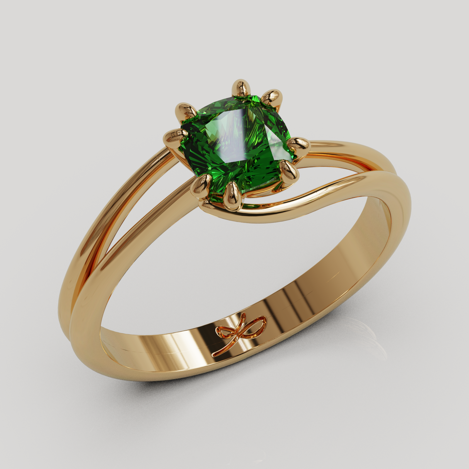 PERSONALIZABLE Anillo Solitario Rosa