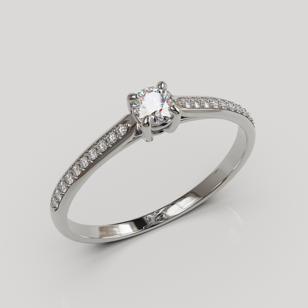 Anillo de Compromiso Firefly con Diamantes Laterales