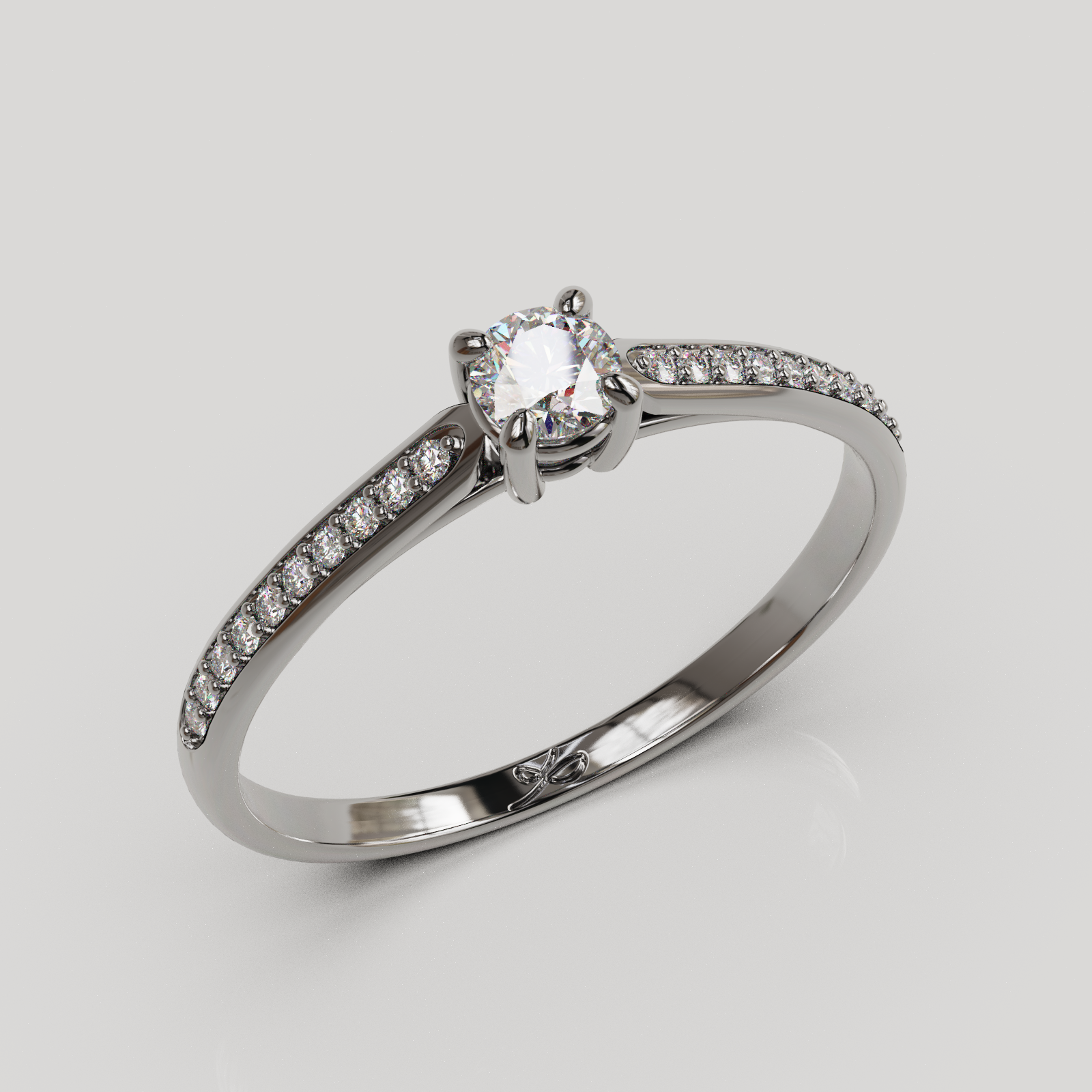 Anillo de Compromiso Firefly con Diamantes Laterales