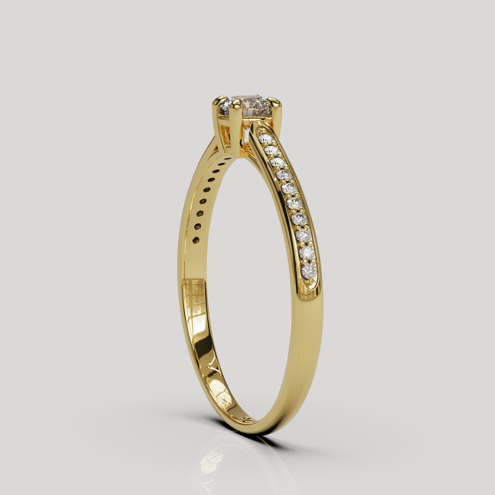 Anillo de Compromiso Firefly con Diamantes Laterales