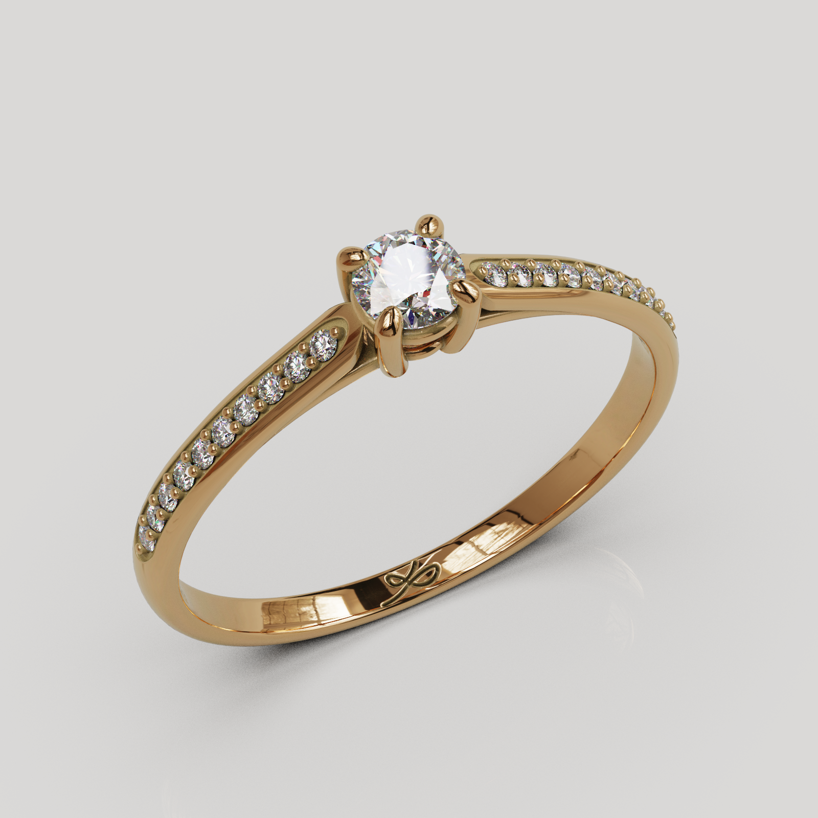 Anillo de Compromiso Firefly con Diamantes Laterales