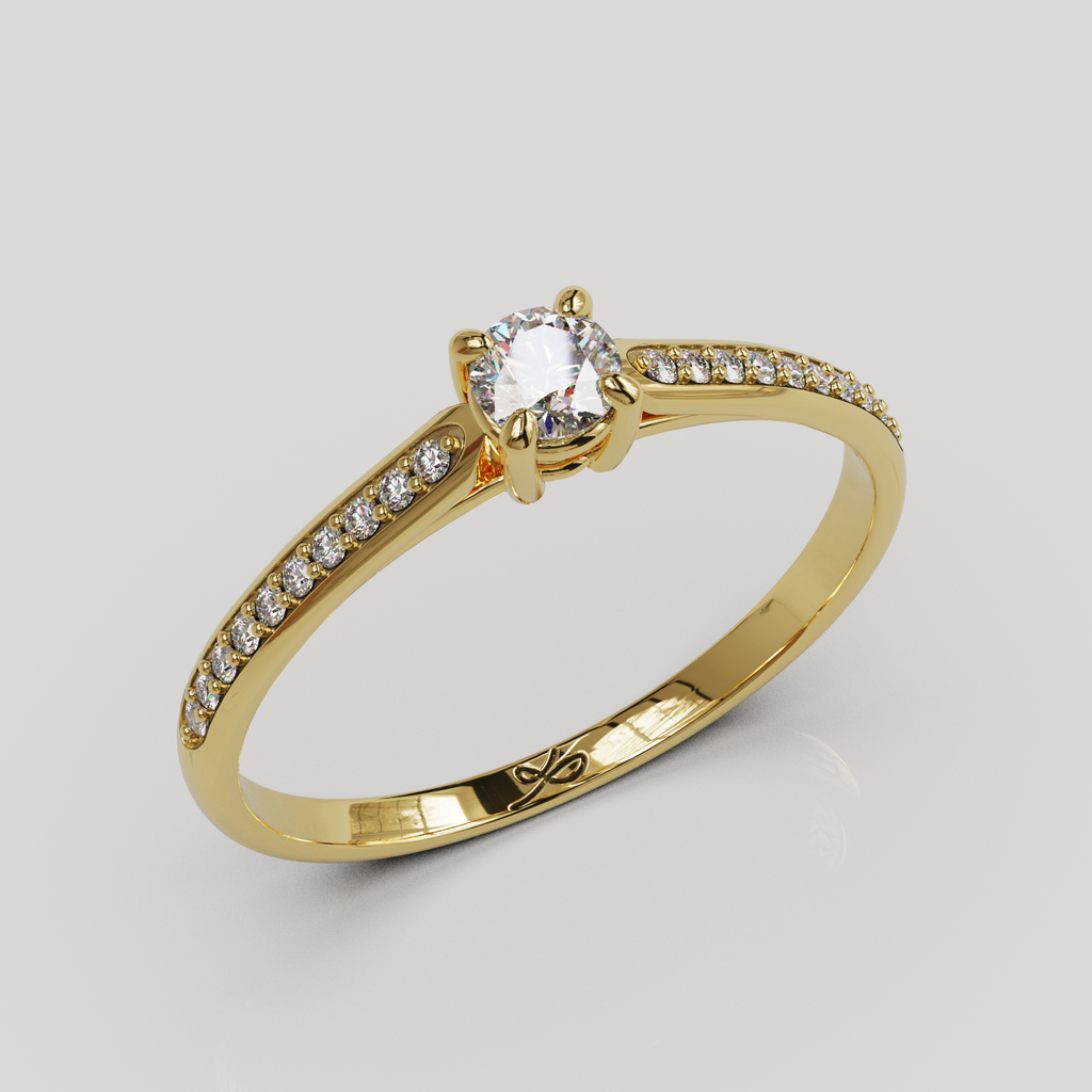 Anillo de Compromiso Firefly con Diamantes Laterales
