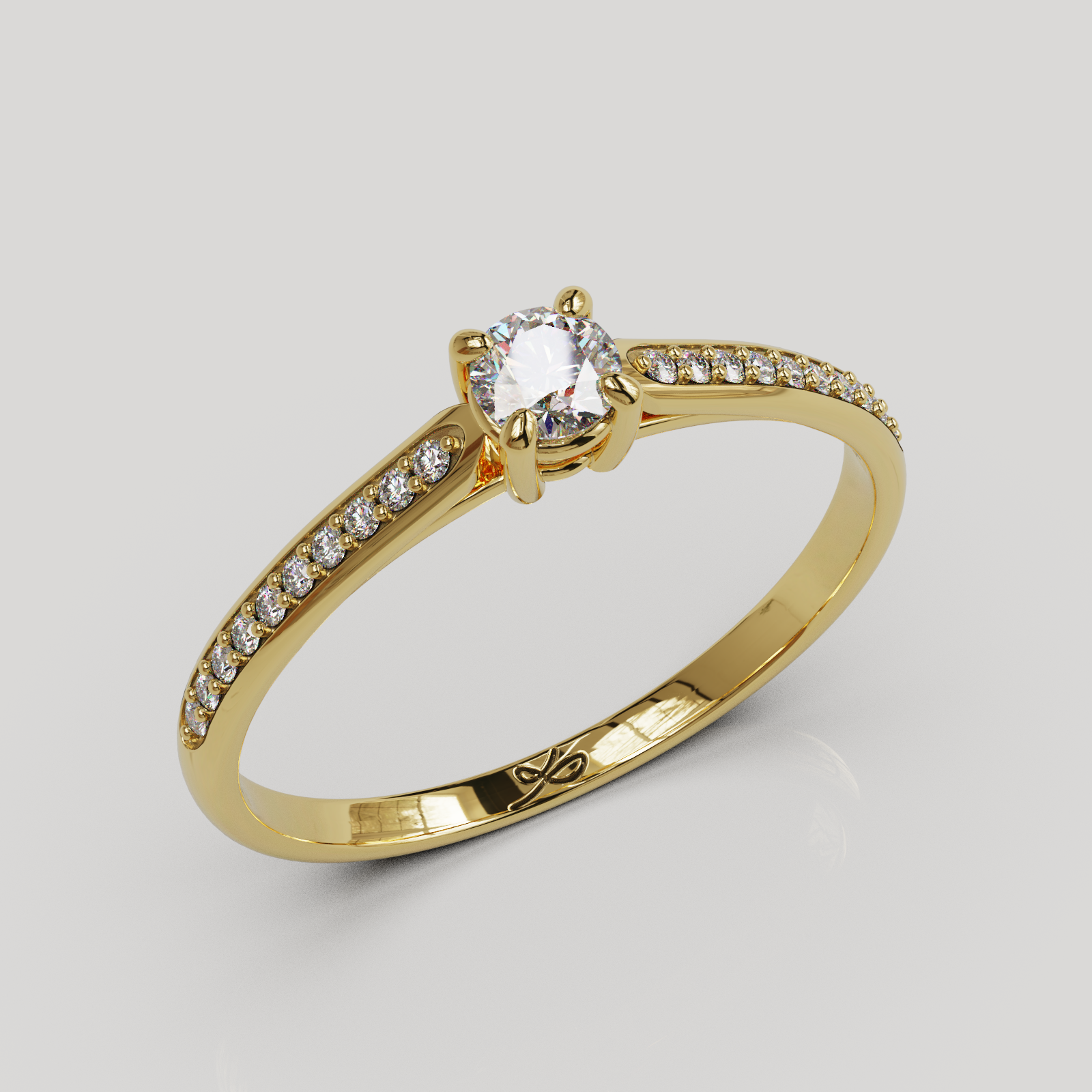 Anillo de Compromiso Firefly con Diamantes Laterales