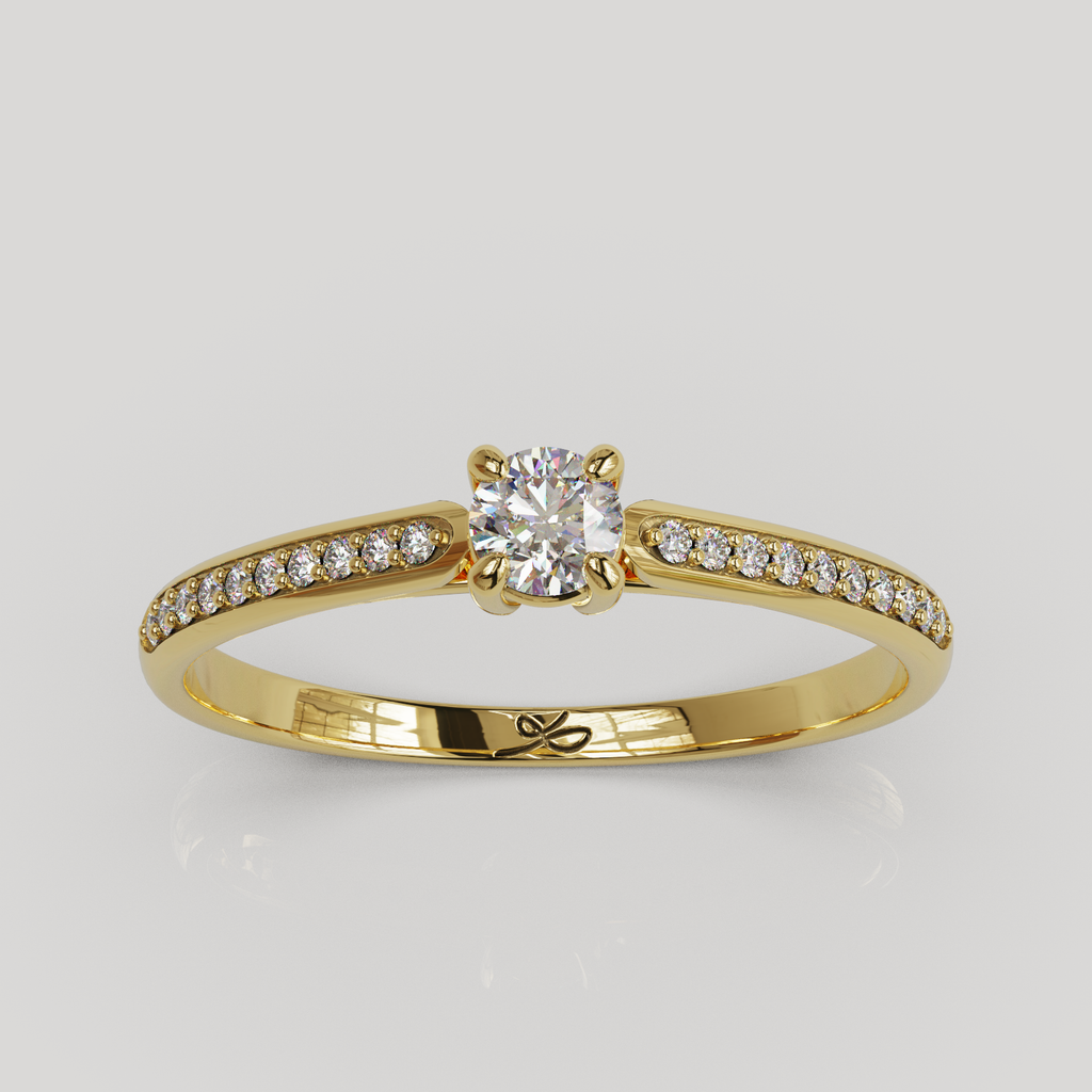 Anillo de Compromiso Firefly con Diamantes Laterales